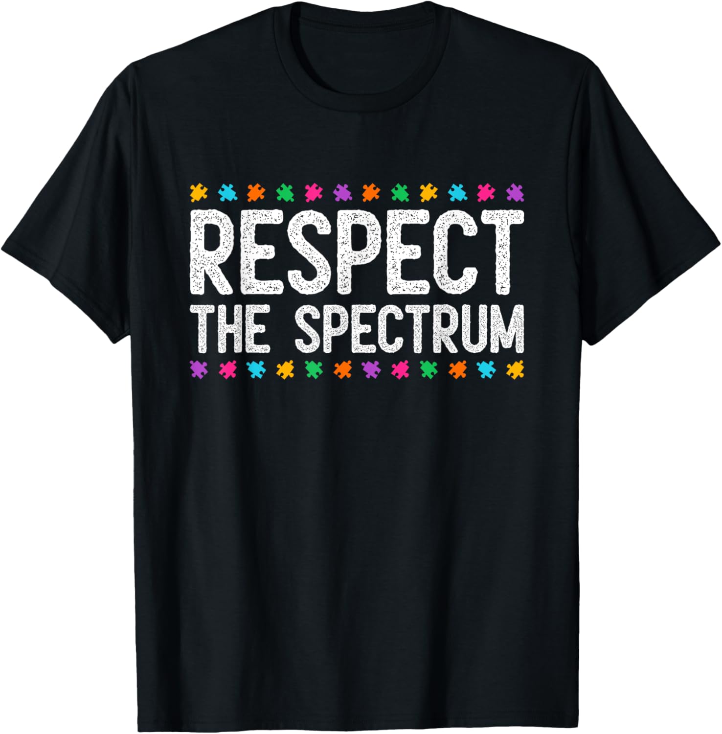 Respect The Spectrum Autism Awareness Puzzle Piece Warrior T-Shirt - 8