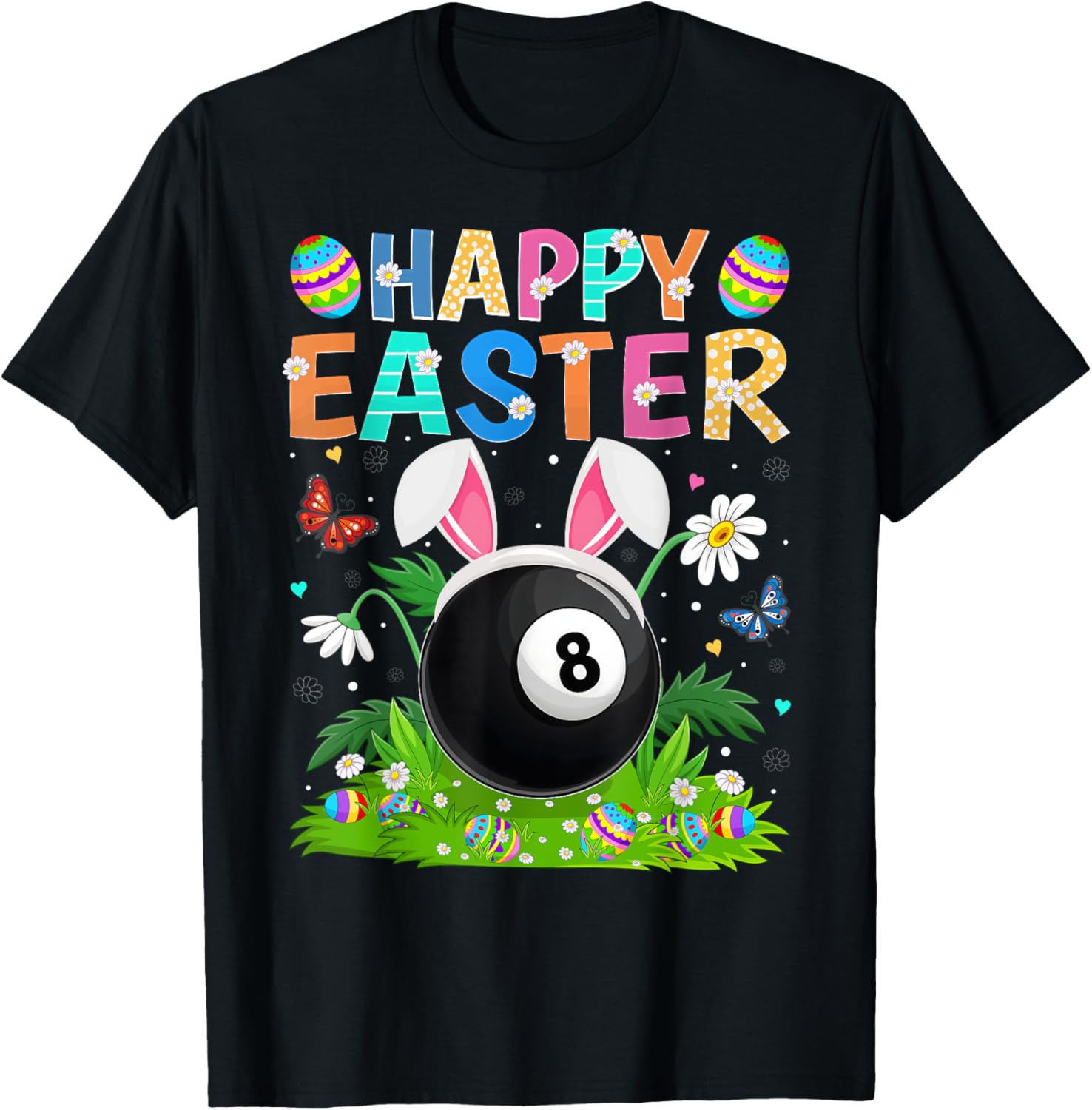 Billiards Easter Bunny Ear T-Shirt for Sports Lovers on Easter Sunday - 1