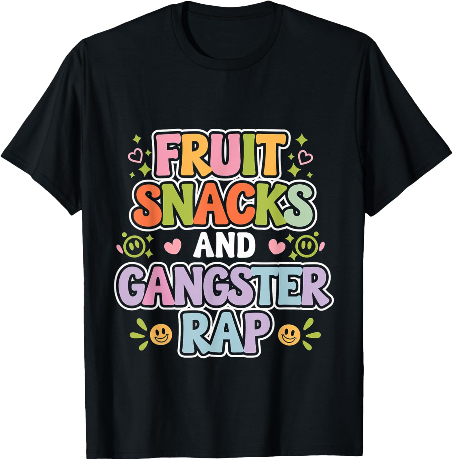 Fun Fruit Snacks and Gangster Rap Kid-Friendly Humor T-Shirt for Kids - 5