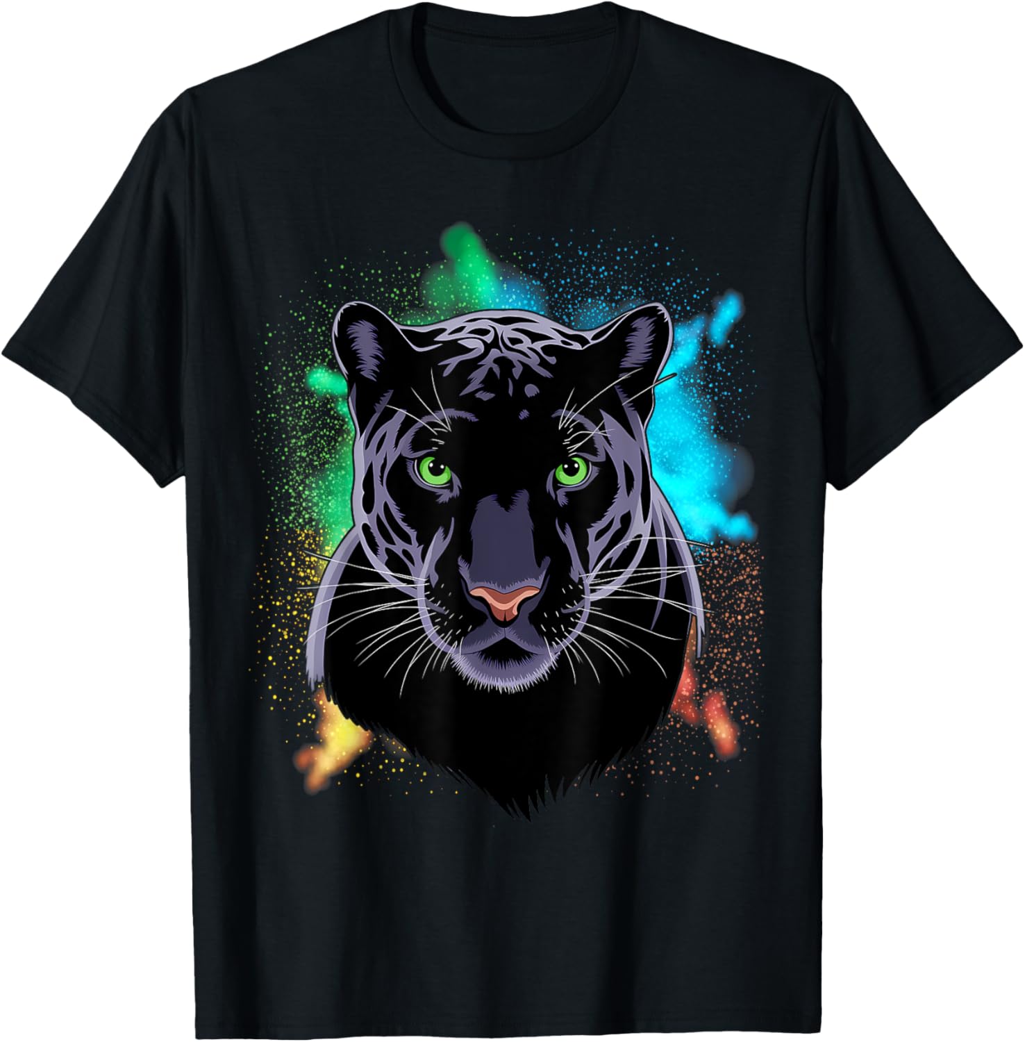 Beautiful Black Panther T-Shirt with Stunning Green Eyes for Animal Lovers - 3