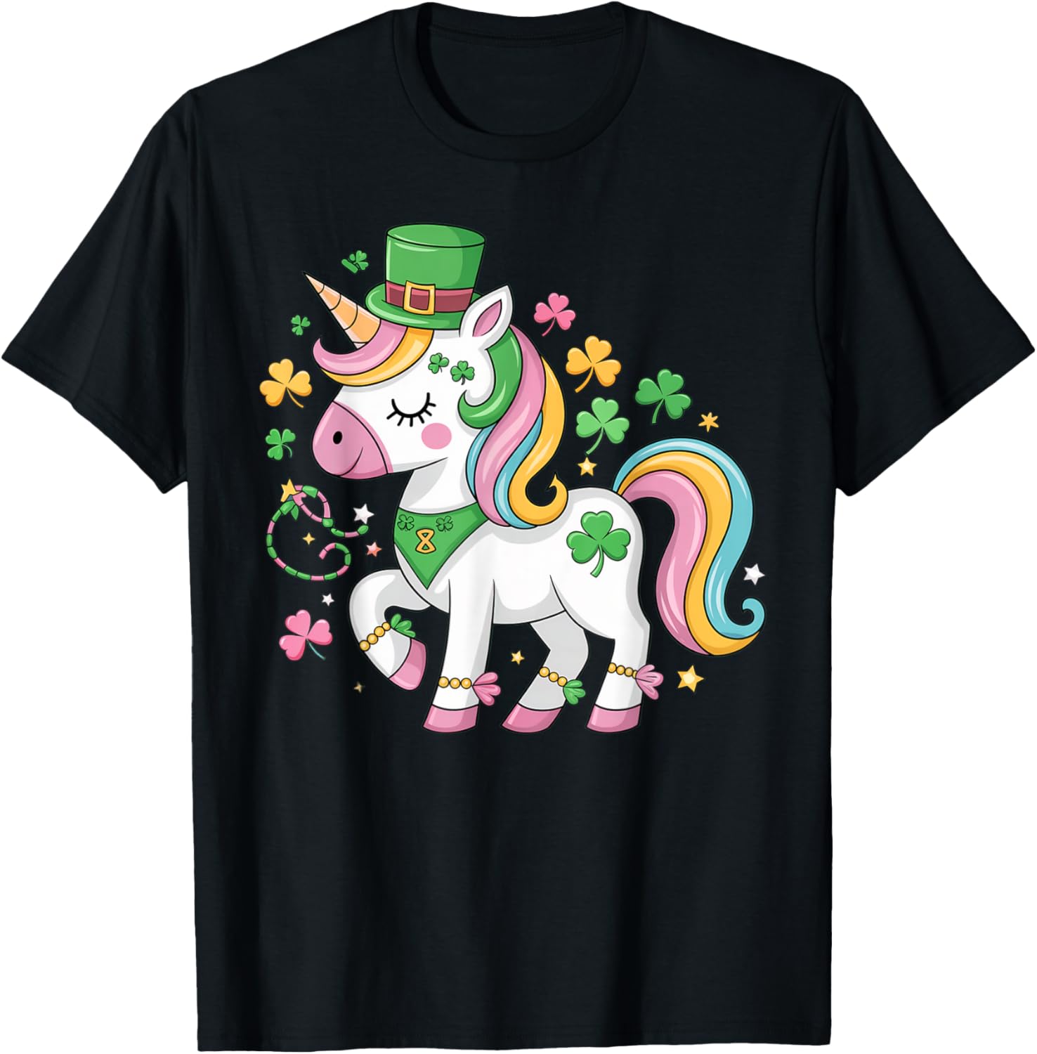 Cute Girls St Patricks Day Unicorn Shamrock Lepricorn T-Shirt for Kids - 15