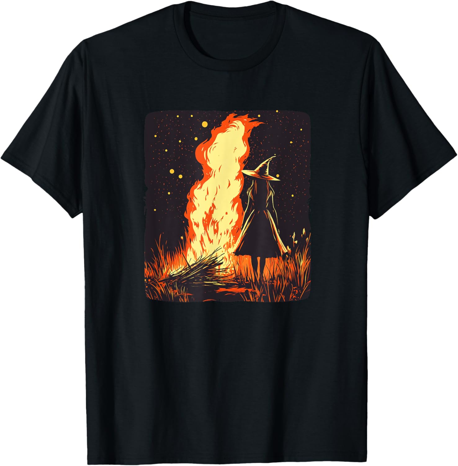 Spellbinding Witch and Bonfire Magic T-Shirt for Enchanting Nights - 17