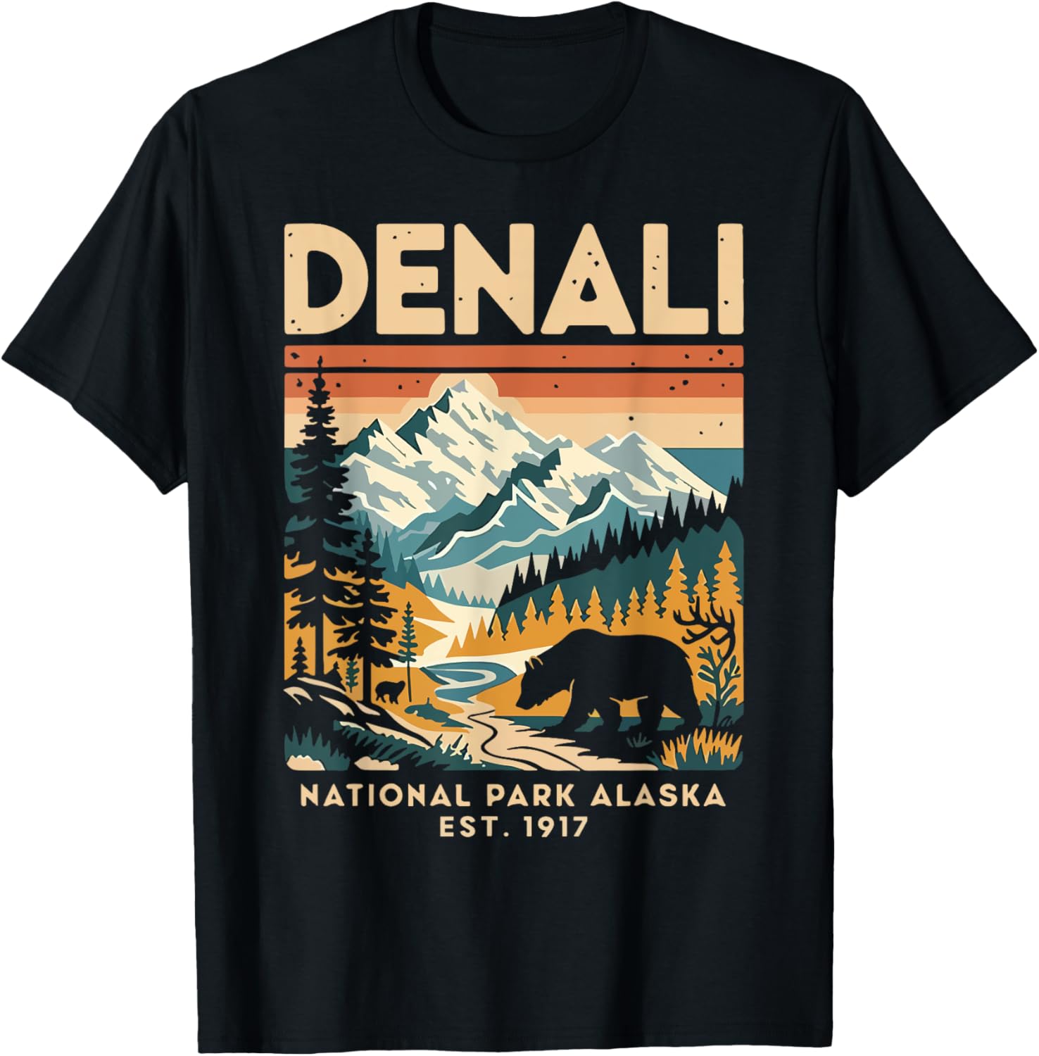 Vintage Denali National Park T-Shirt for All Ages - Men's, Women's, Kids' Apparel - 15
