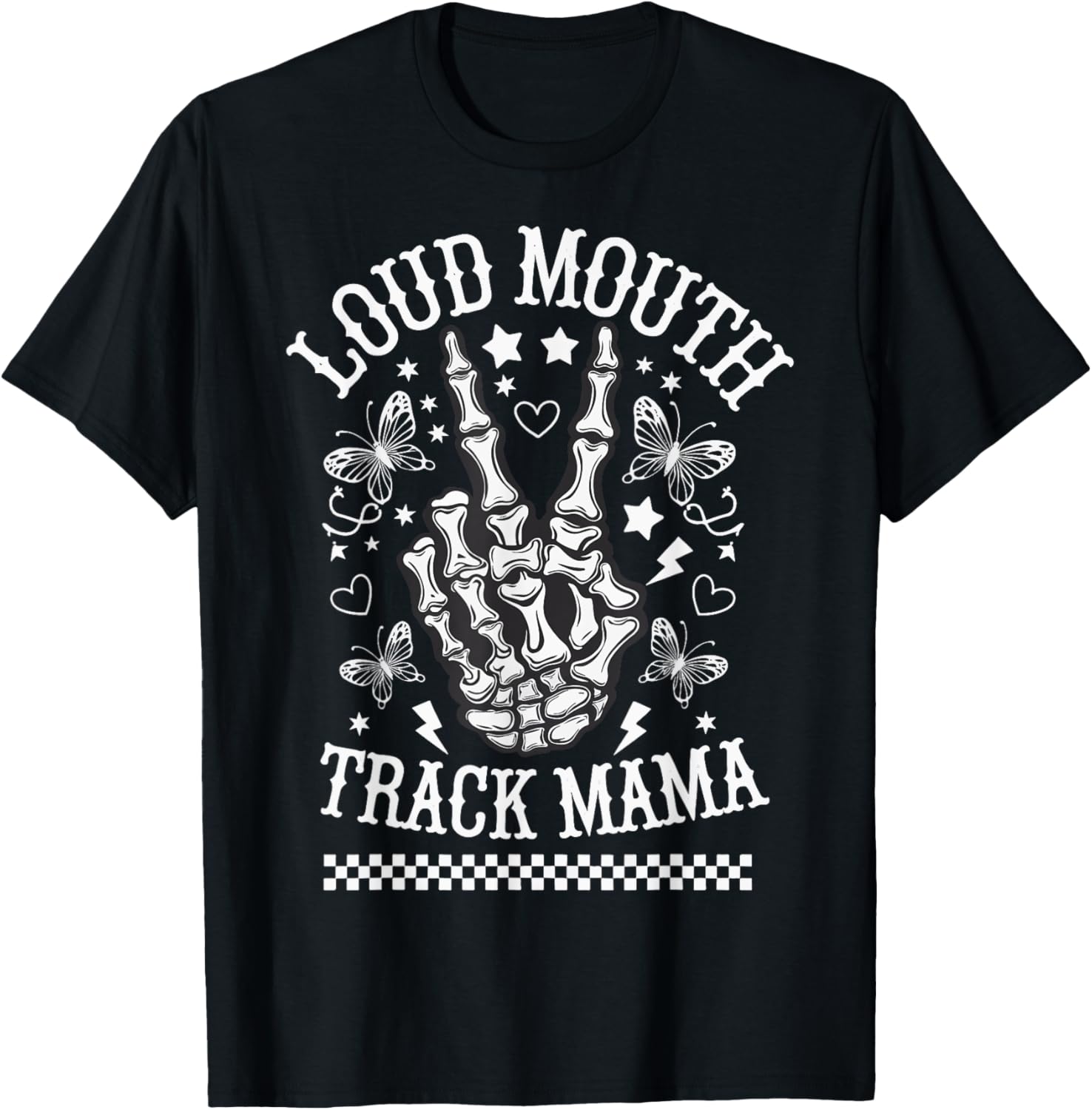 Fun Loud Mouth Track Mama T-Shirt for Stylish Moms on the Go - 17