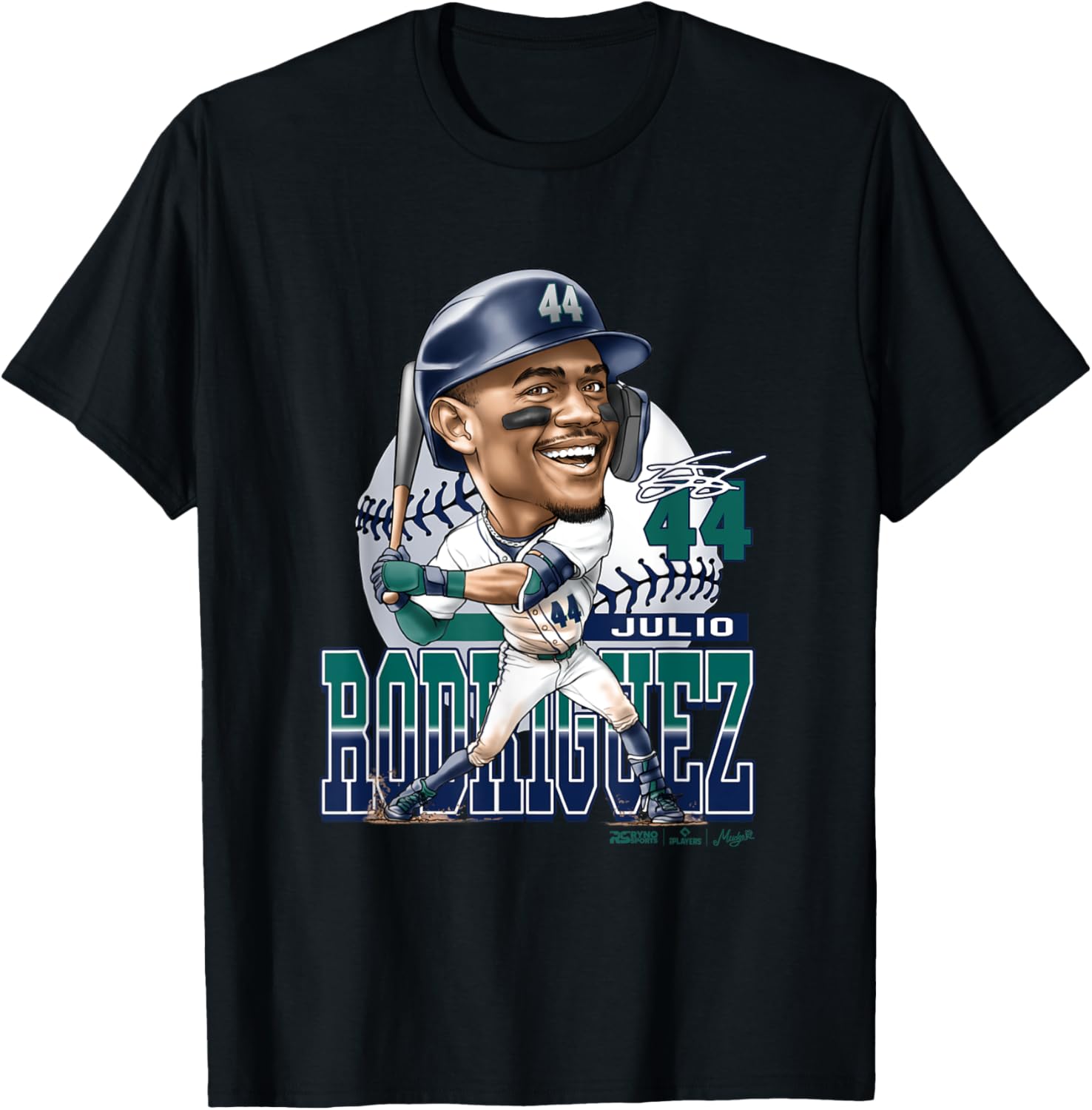 Julio Rodríguez Seattle Baseball T-Shirt by Mudge Studios for Fans - 1