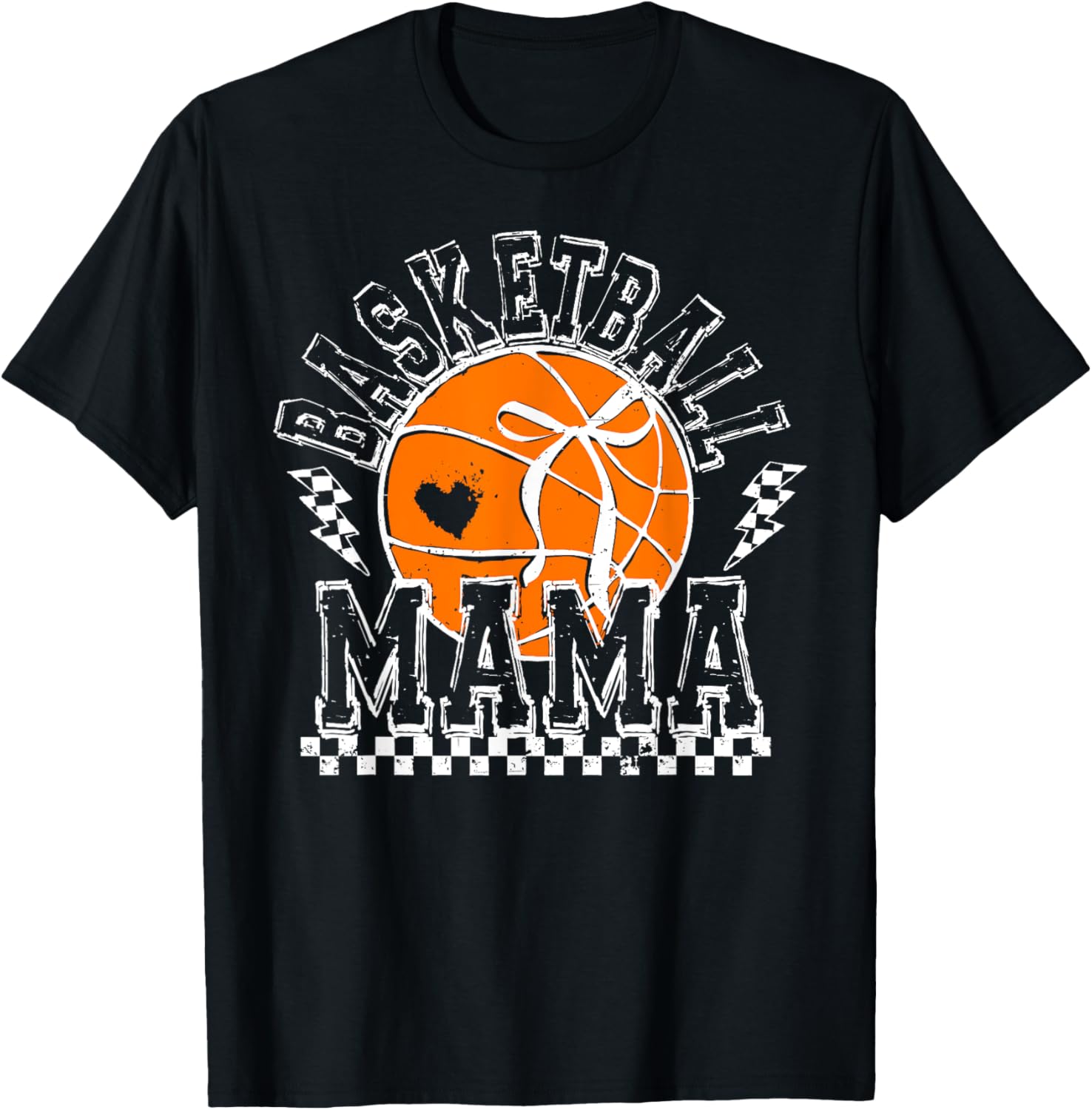 Funny Basketball Mama Coquette Bow T-Shirt for Sports Lover Moms - 1