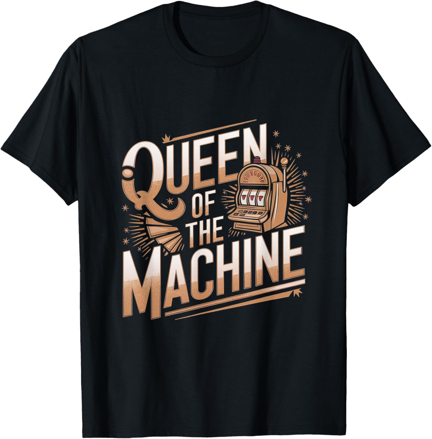 Queen of the Machine Funny Slot Machine Casino T-Shirt for Fun Lovers - 3