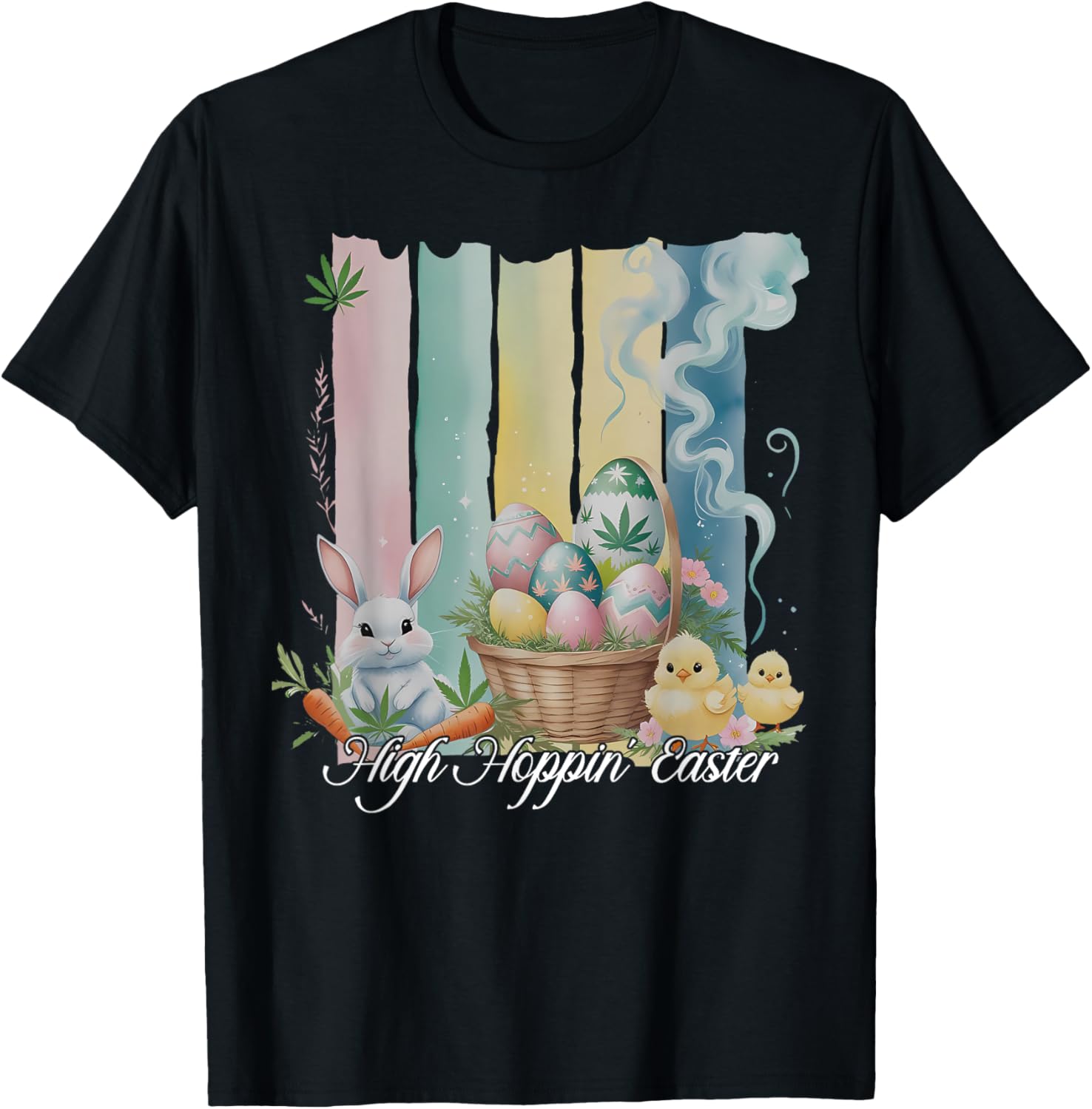 Easter Bunny Eggs Flower Cannabis Weed Stoner T-Shirt for Fun Loving Fans - 17