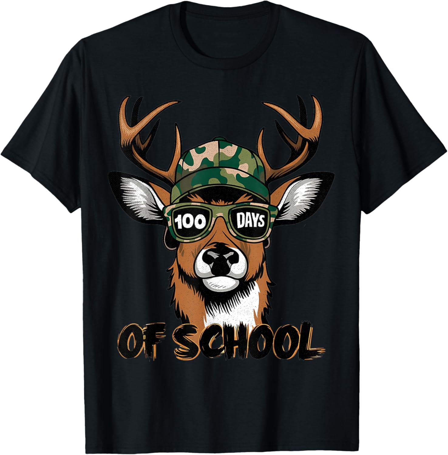100 Days of School Deer Hunting T-Shirt for Kids Fun and Stylish - 20