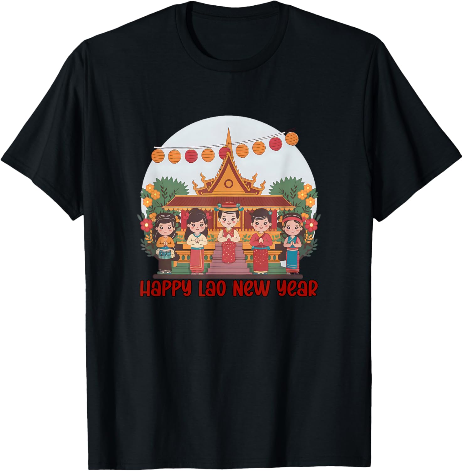 Happy Lao New Year T-Shirt for Pi Mai Celebrations - Laotian Style Apparel - 5