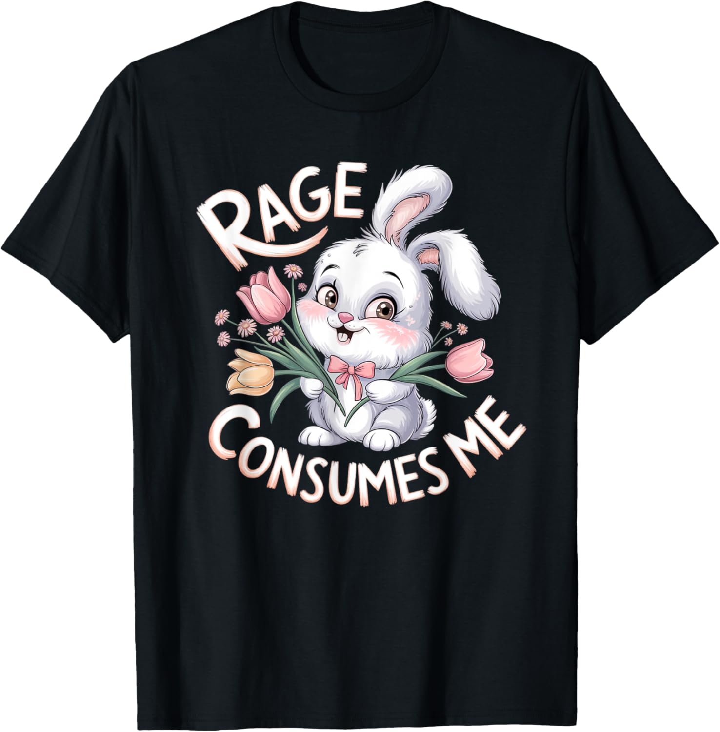 Bunny Rage Consumes Me Funny Rabbit T-Shirt for Animal Lovers - 1