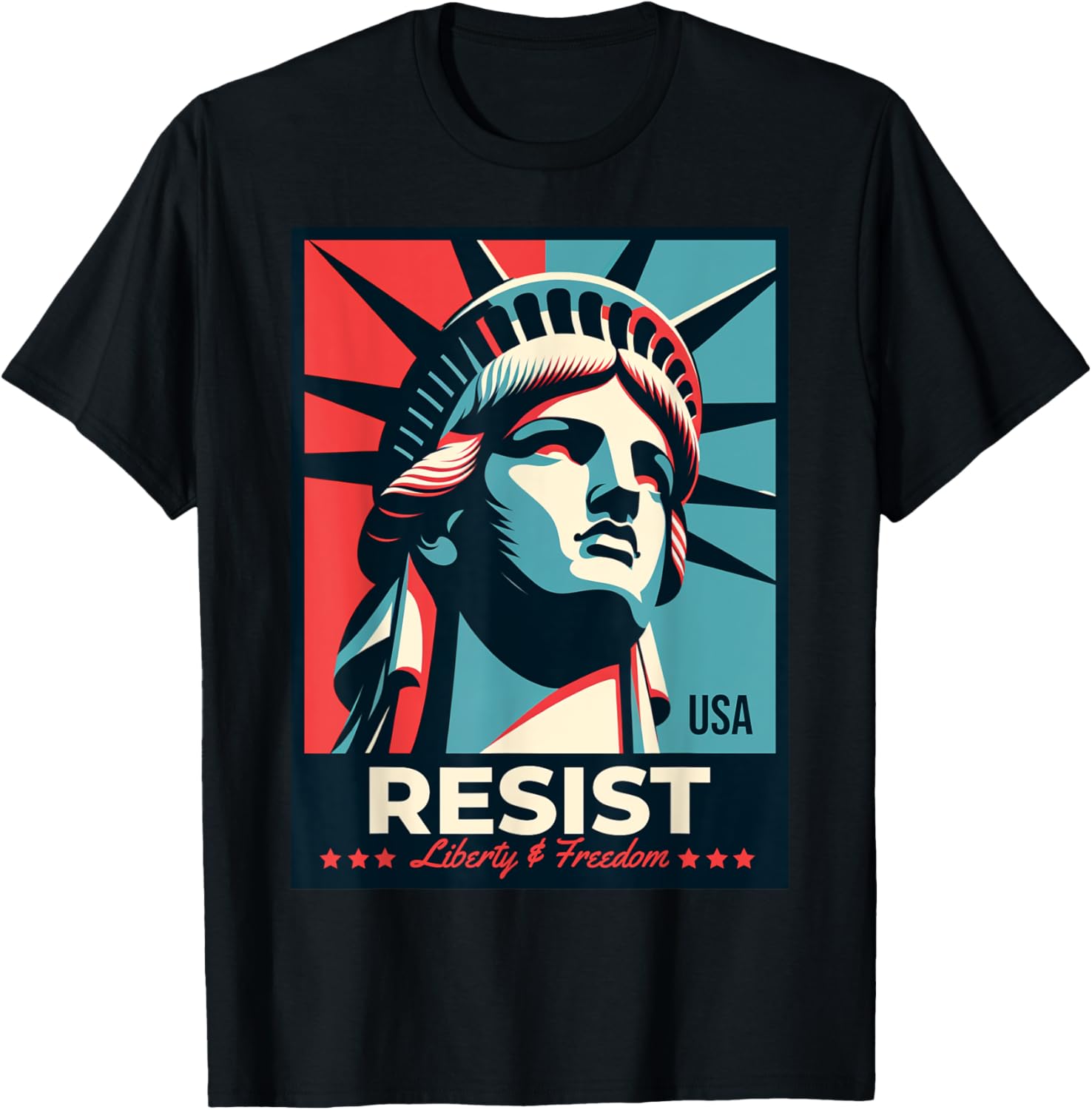 Resist T-Shirt with Statue of Liberty Design - Stylish Activist Apparel - 21