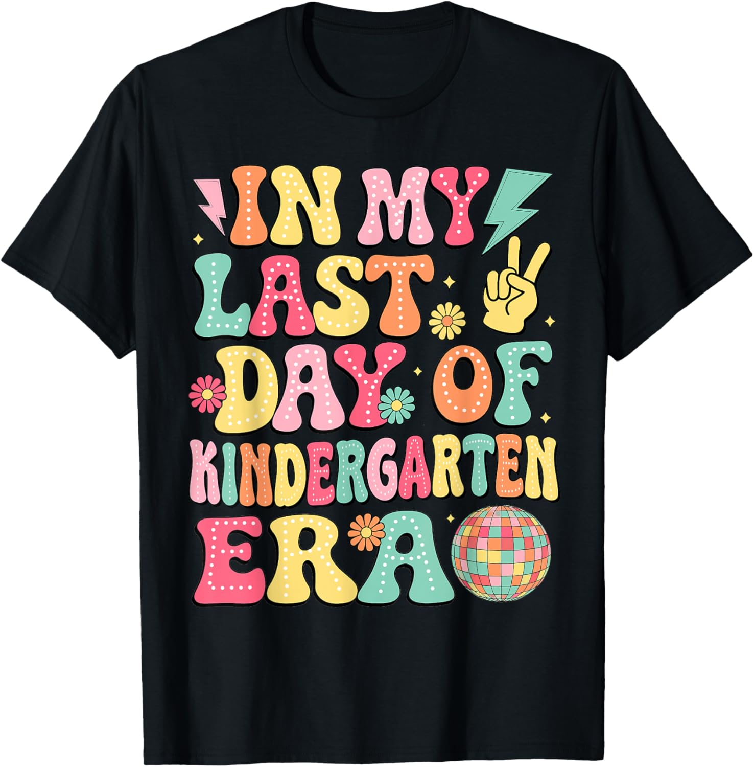 Groovy Last Day of Kindergarten T-Shirt for Fun Graduation Celebrations - 8
