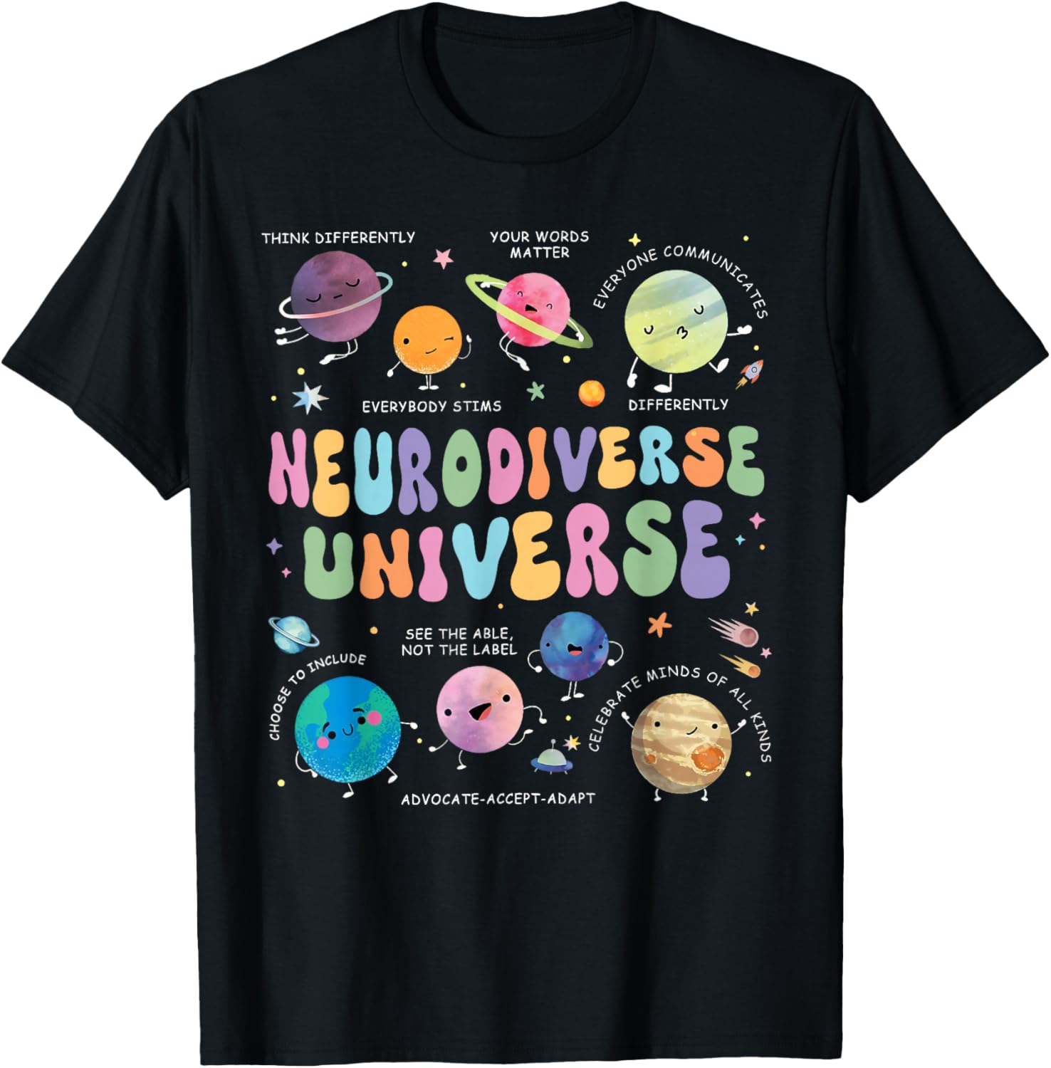 Neurodiverse Universe Autism Awareness T-Shirt for Understanding and Acceptance - 8