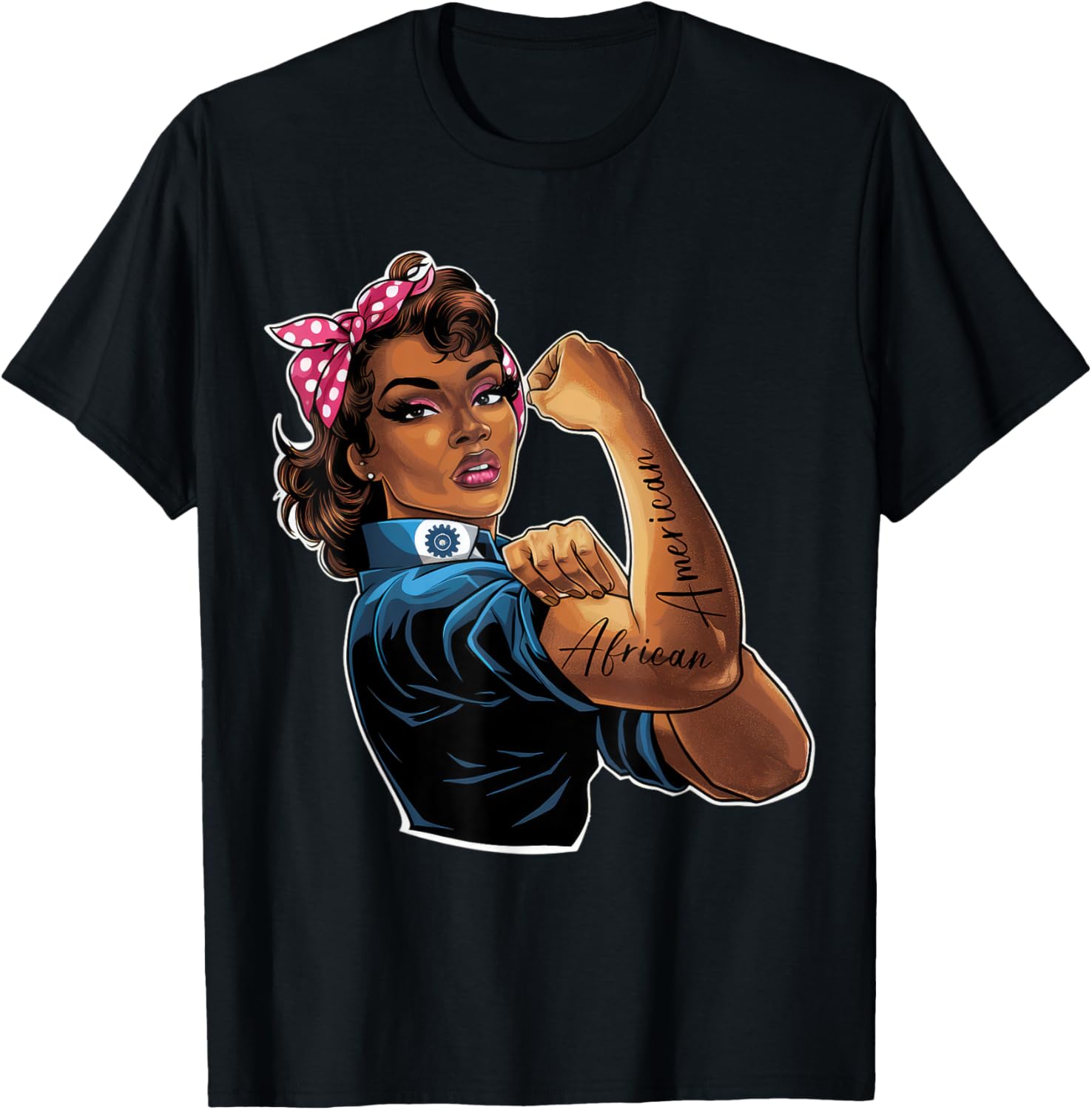 Black History Rosie The Riveter T-Shirt for Women African American Pride - 1
