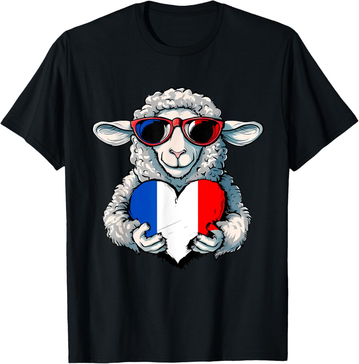 French Pride T-Shirt with France Flag and Sheep Design for Stylish Wear - 21