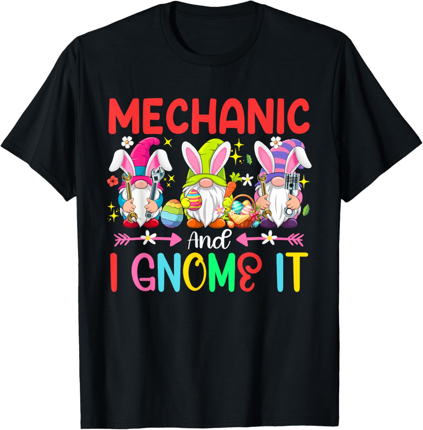 Funny Mechanic and Gnomes Easter Job Team T-Shirt for Gnome Lovers - 17