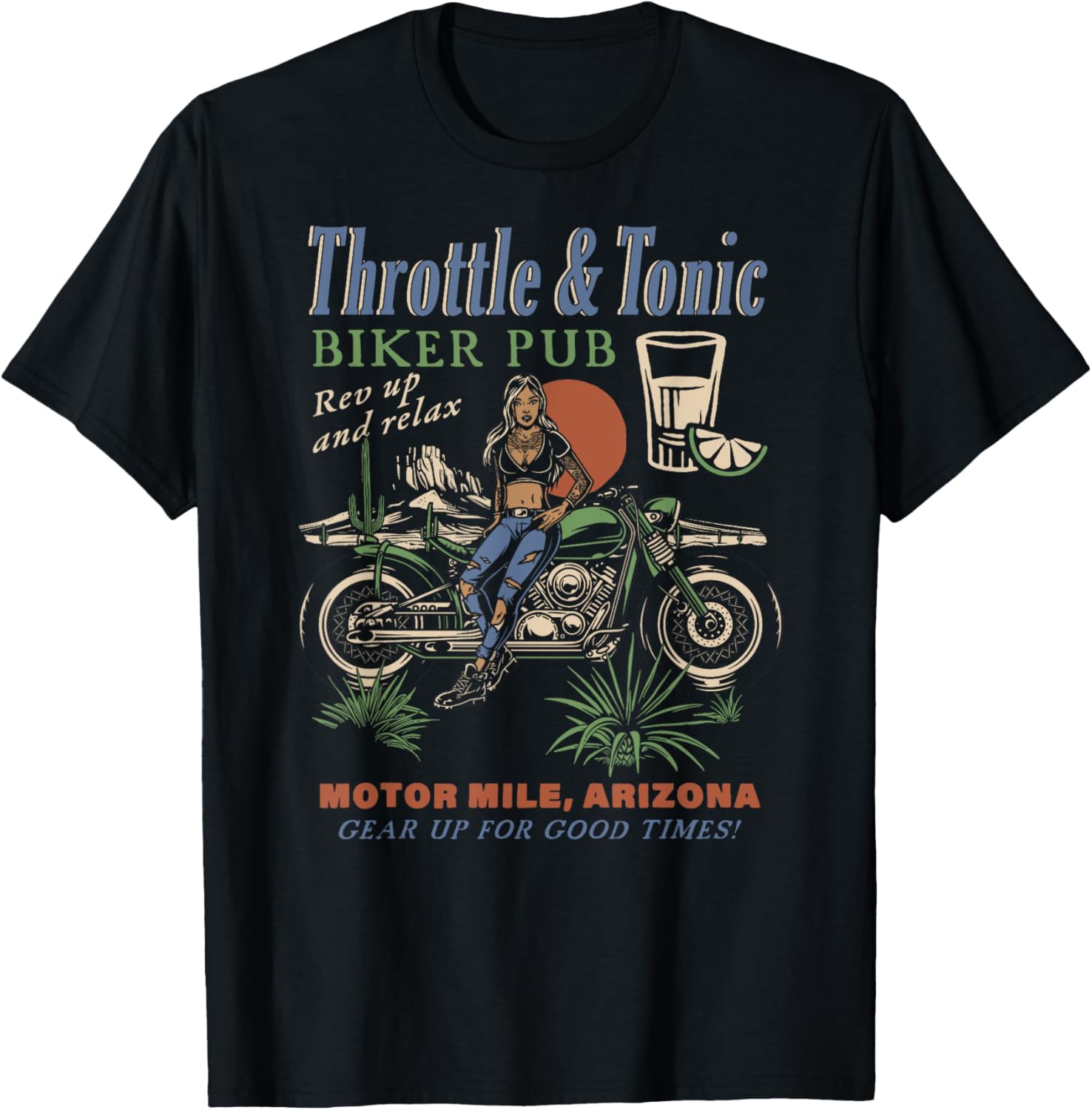 Ripple Junction Throttle and Tonic Biker Bar T-Shirt for Motor Enthusiasts - 2