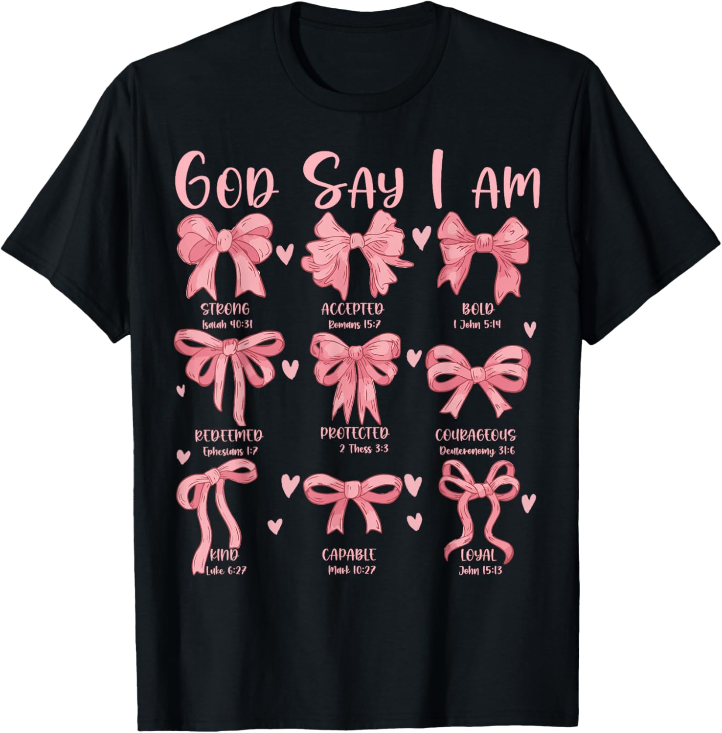 Cute Coquette Bow Christian Girls T-Shirt with Jesus for Church Wear - 5