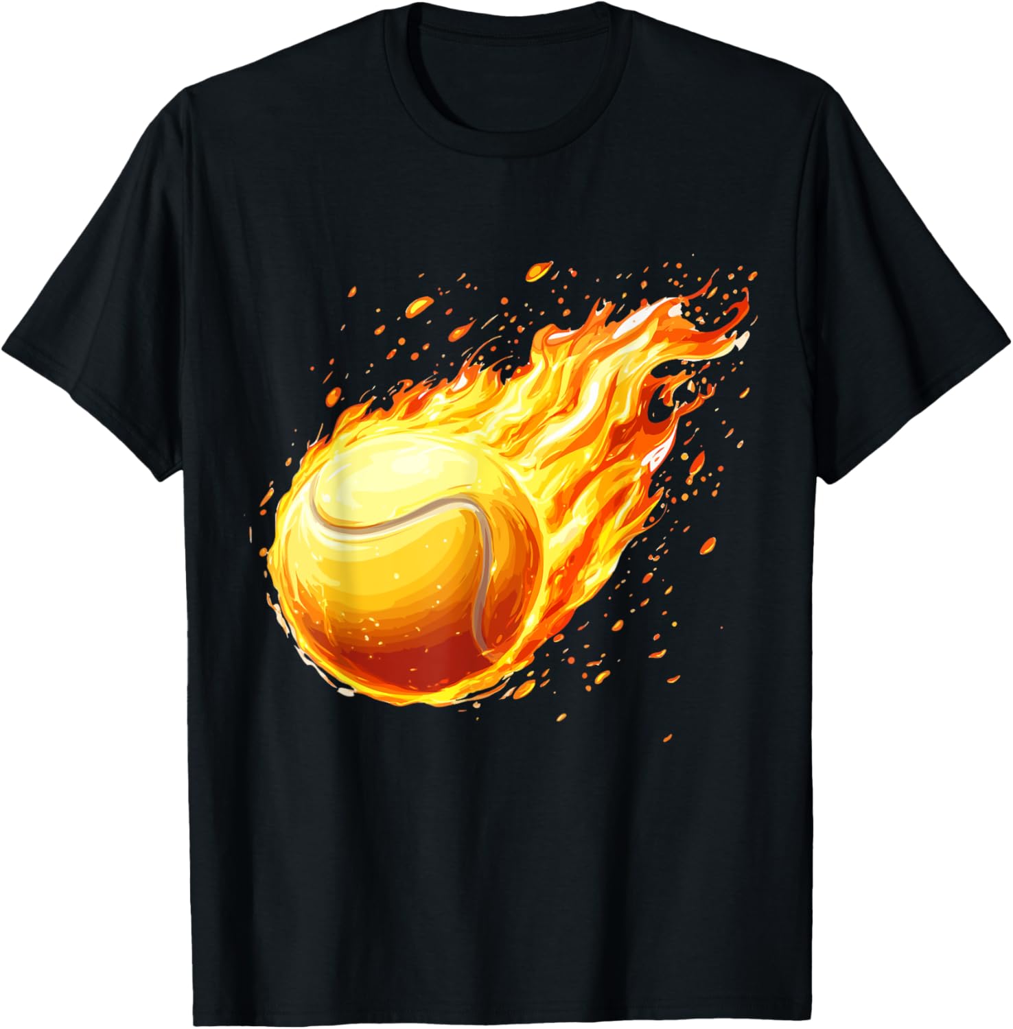 Burning Tennis Ball Fire Tee for Passionate Tennis Players - 15