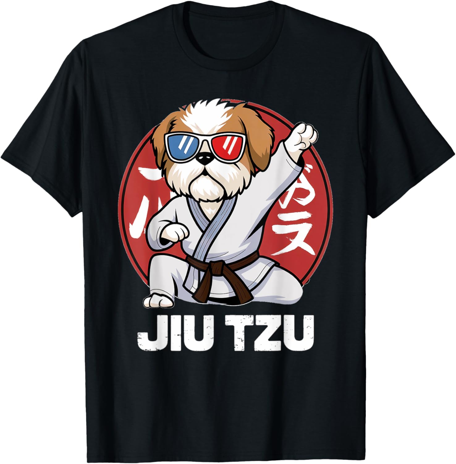 Cute Shih Tzu Jitsu T-Shirt - Funny Kawaii Anime Jiu Jitsu Love Tee - 8