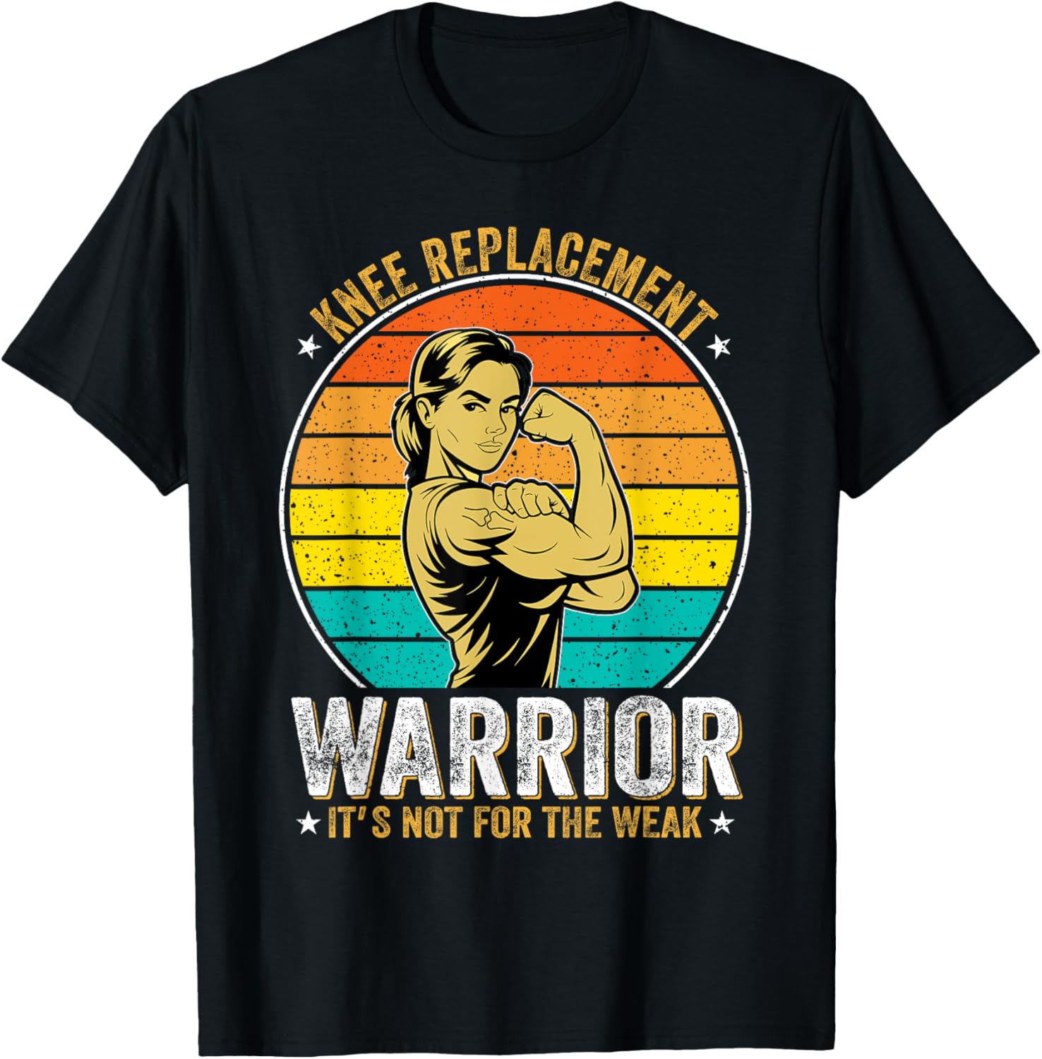 Knee Replacement Warrior Strong Women T-Shirt Empowering Apparel - 2