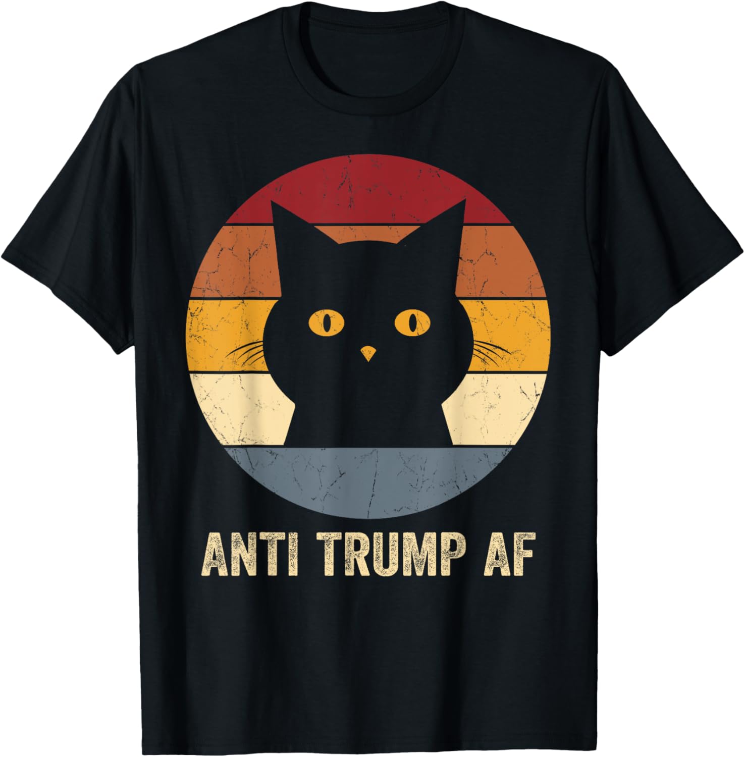 Funny Retro Anti Trump Cat T-Shirt for Cat Lovers and Activists - 4
