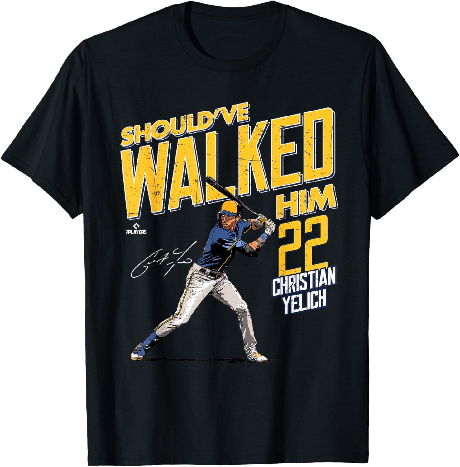 Should've Walked Him Christian Yelich Milwaukee Baseball T-Shirt for Fans - 4