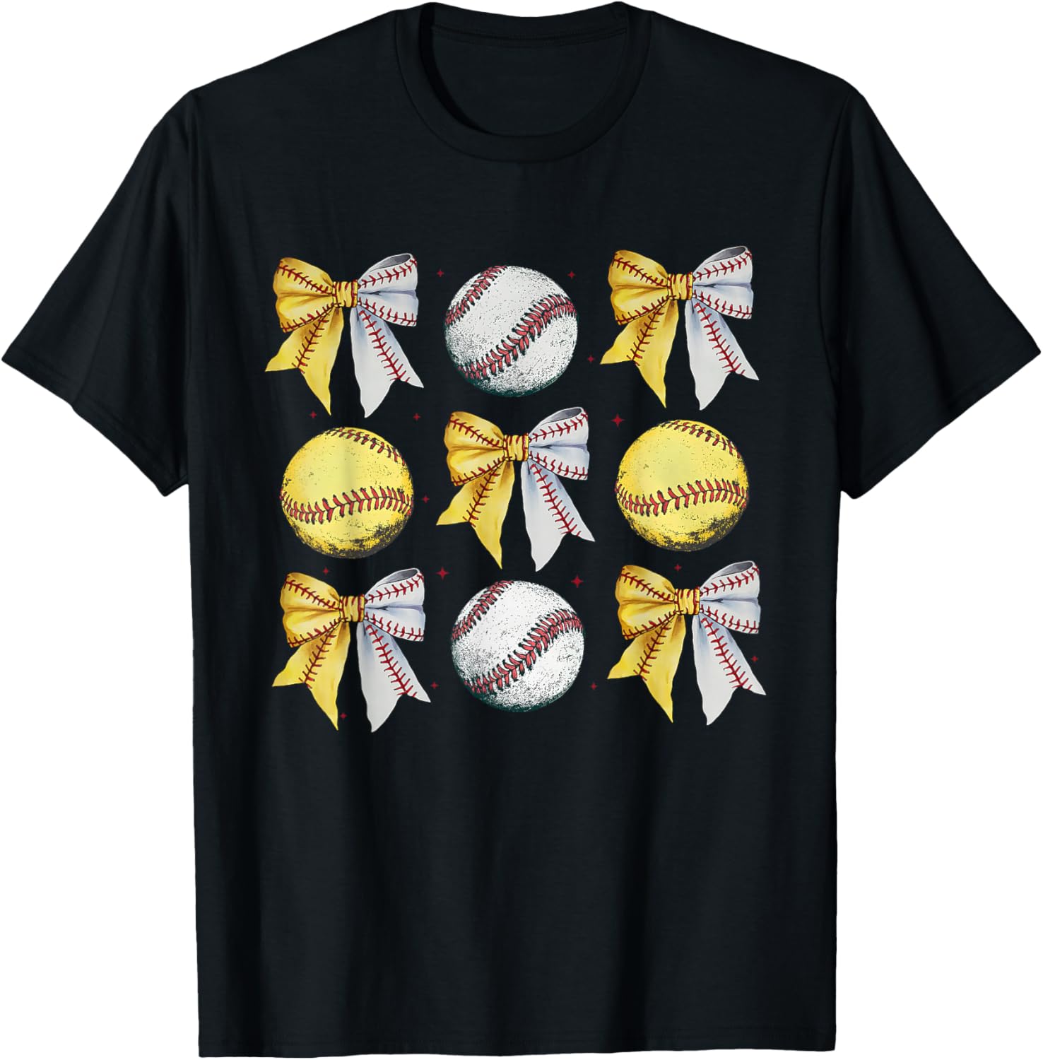 Coquette Bow Baseball Softball Game Day Mom T-Shirt for Women - 9
