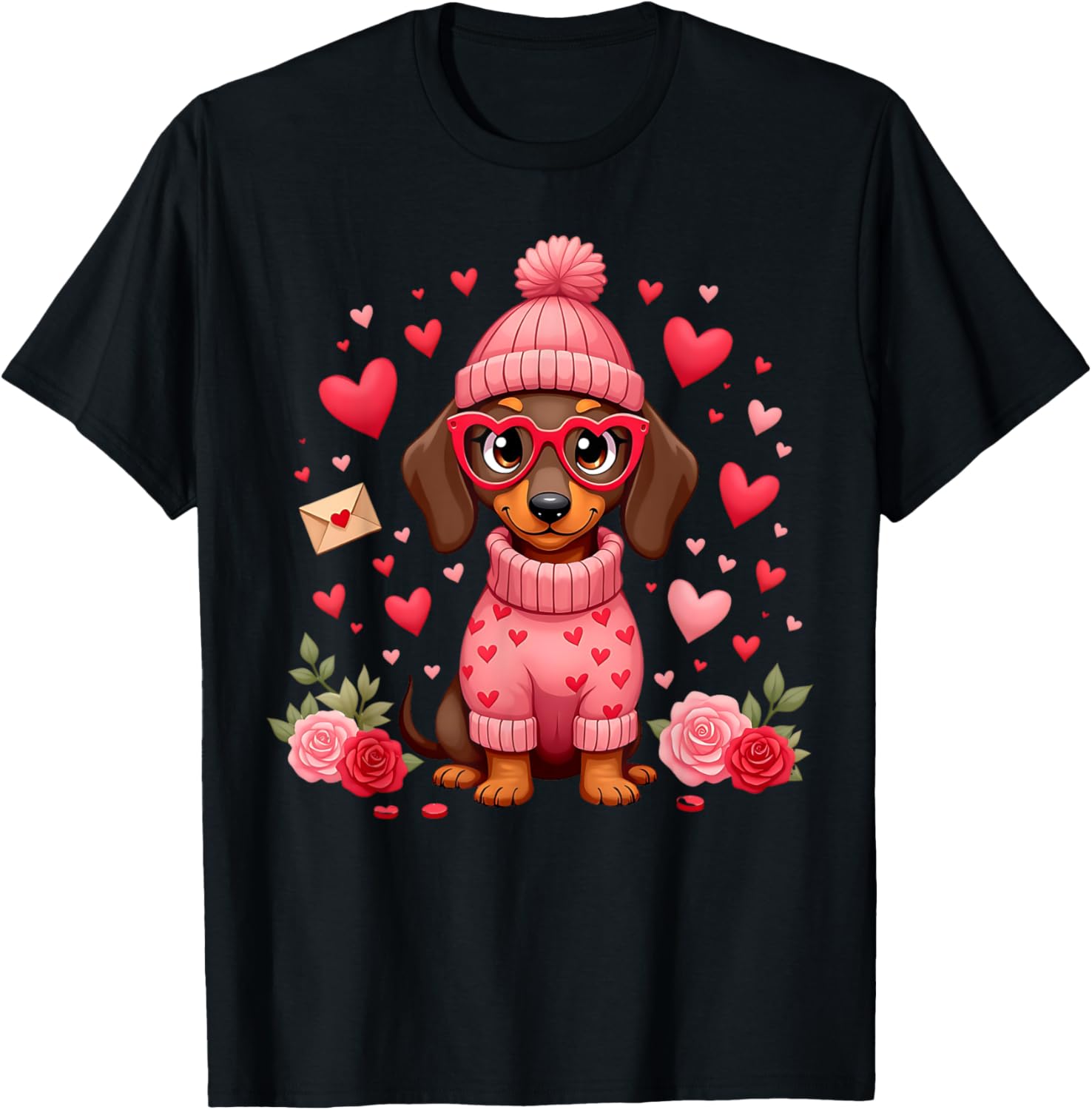 Valentine's Day Dachshund Mom T-Shirt Cute Weiner Dog Love Gift - 15
