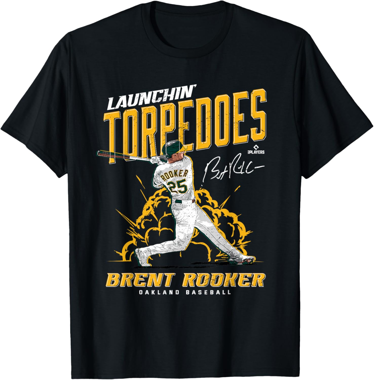Brent Rooker Launchin' Torpedoes Oakland Baseball T-Shirt for Fans - 3