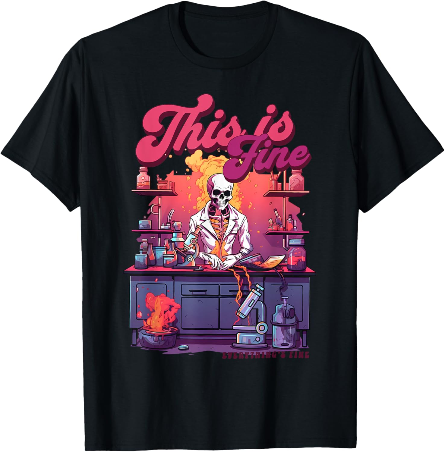 Funny Skeleton Microbiology Laboratory T-Shirt for Lab Techs - 3