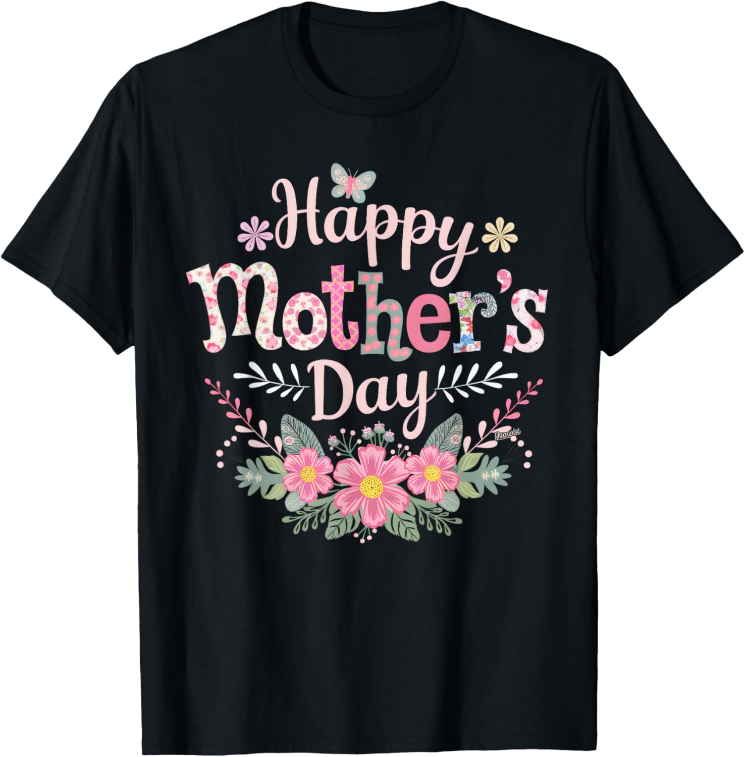 Cute Floral Happy Mother's Day T-Shirt for Moms and Grandmas 2025 - 4