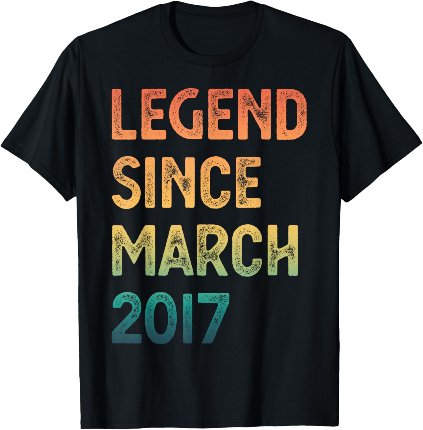 8th Birthday Legend T-Shirt for Boys and Girls Since March 2017 - 1