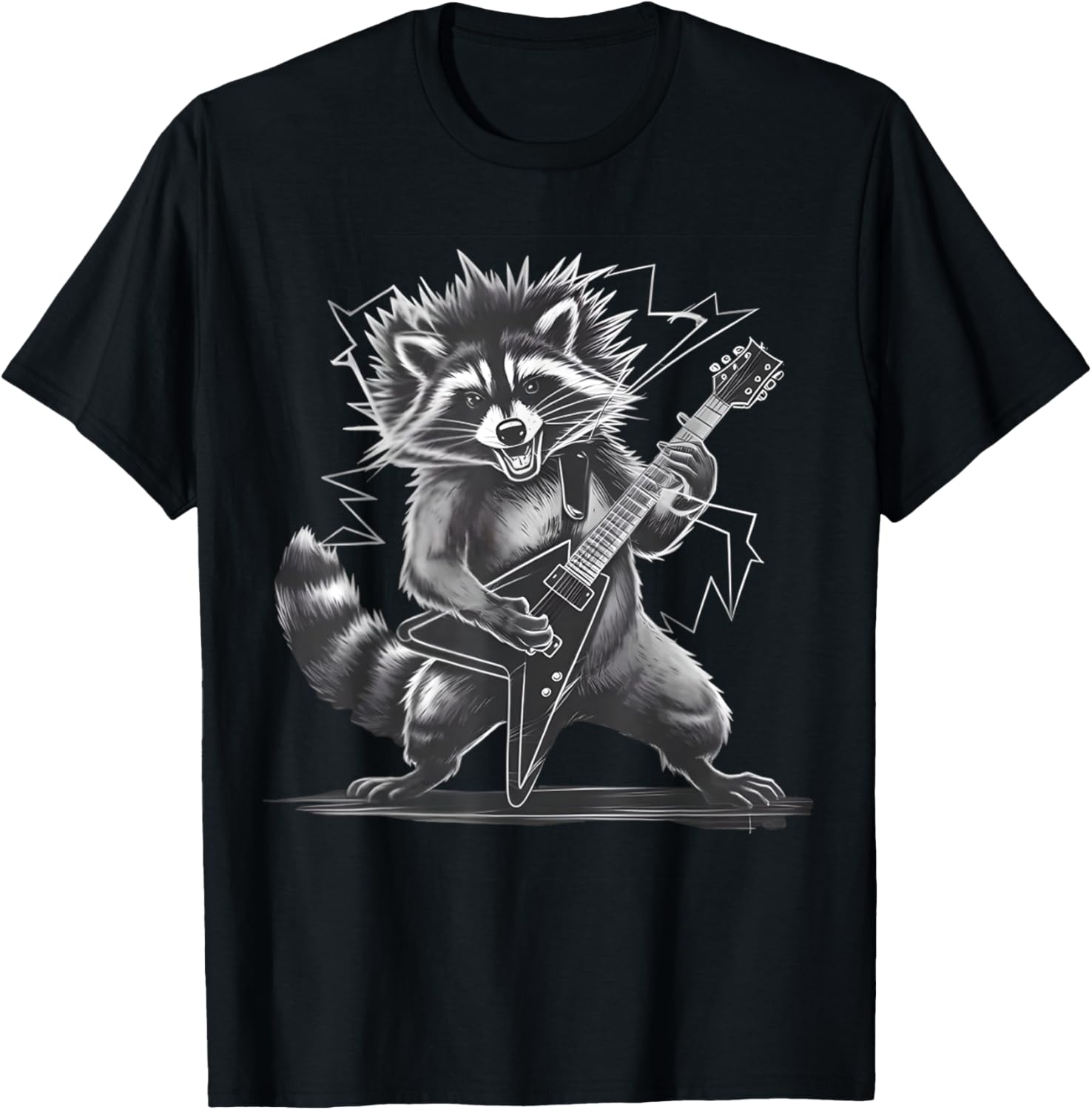 Funny Raccoon Rock and Roll T-Shirt for Men, Women, and Kids - 17