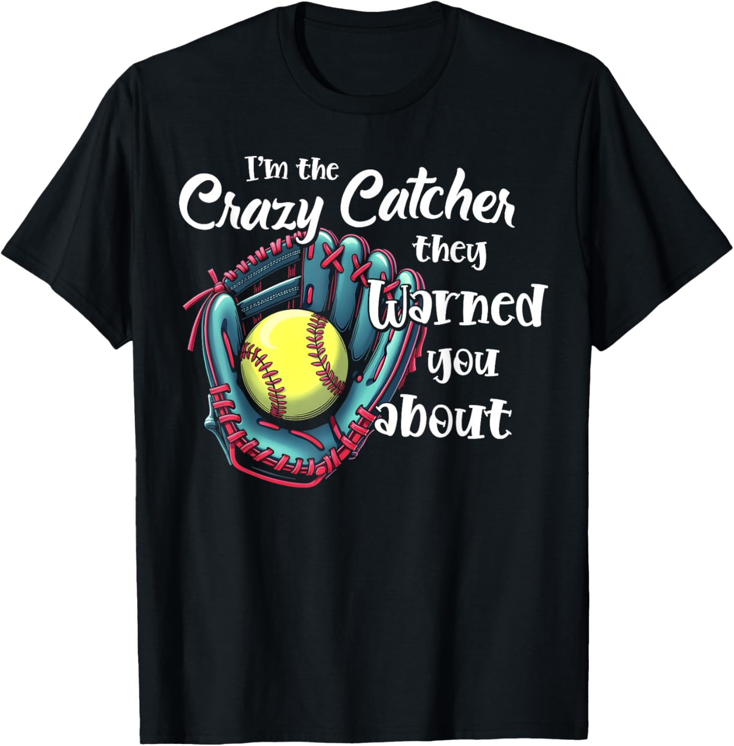 Funny Softball Glove T-Shirt for Girls Game Day Sports Apparel - 9