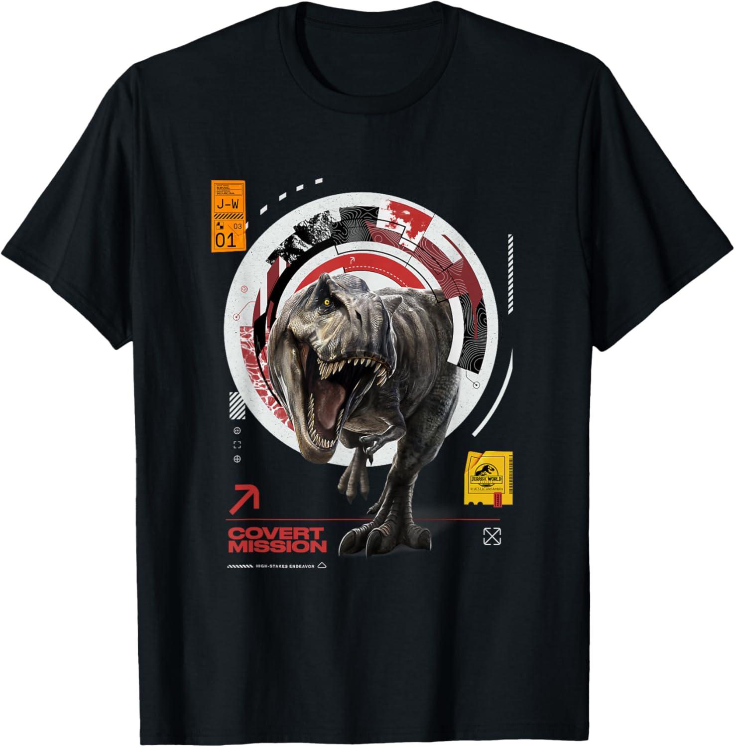 Jurassic World T-Rex Covert Mission T-Shirt for Ultimate Dino Fans - 1
