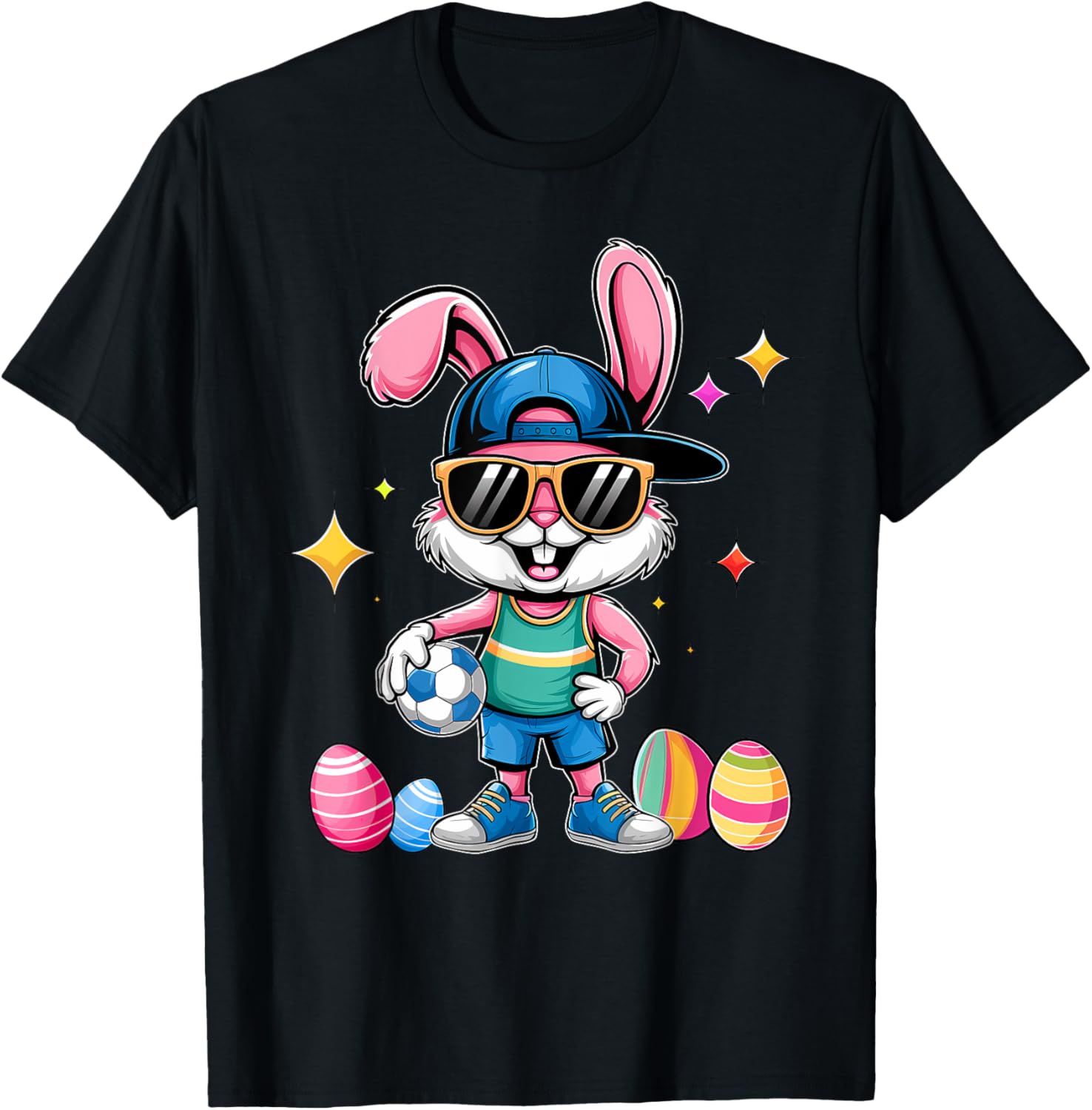 Happy Easter Bunny Soccer Kids T-Shirt for Boys Fun Sports Wear - 20