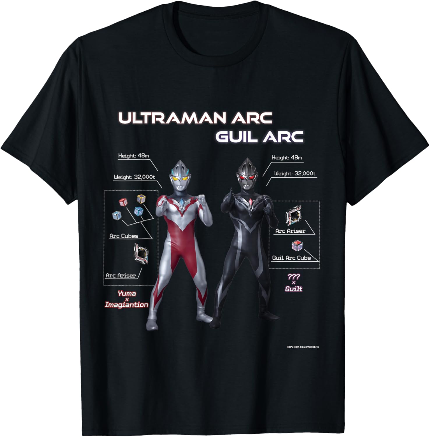 ULTRAMAN ARC T-Shirt Featuring ULTRAMAN ARC and GUIL ARC Design - 1
