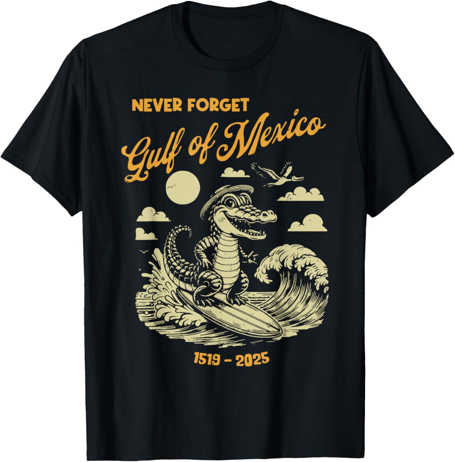 Gulf of Mexico Crocodile T-Shirt for USA Lovers - Fun Casual Wear - 7