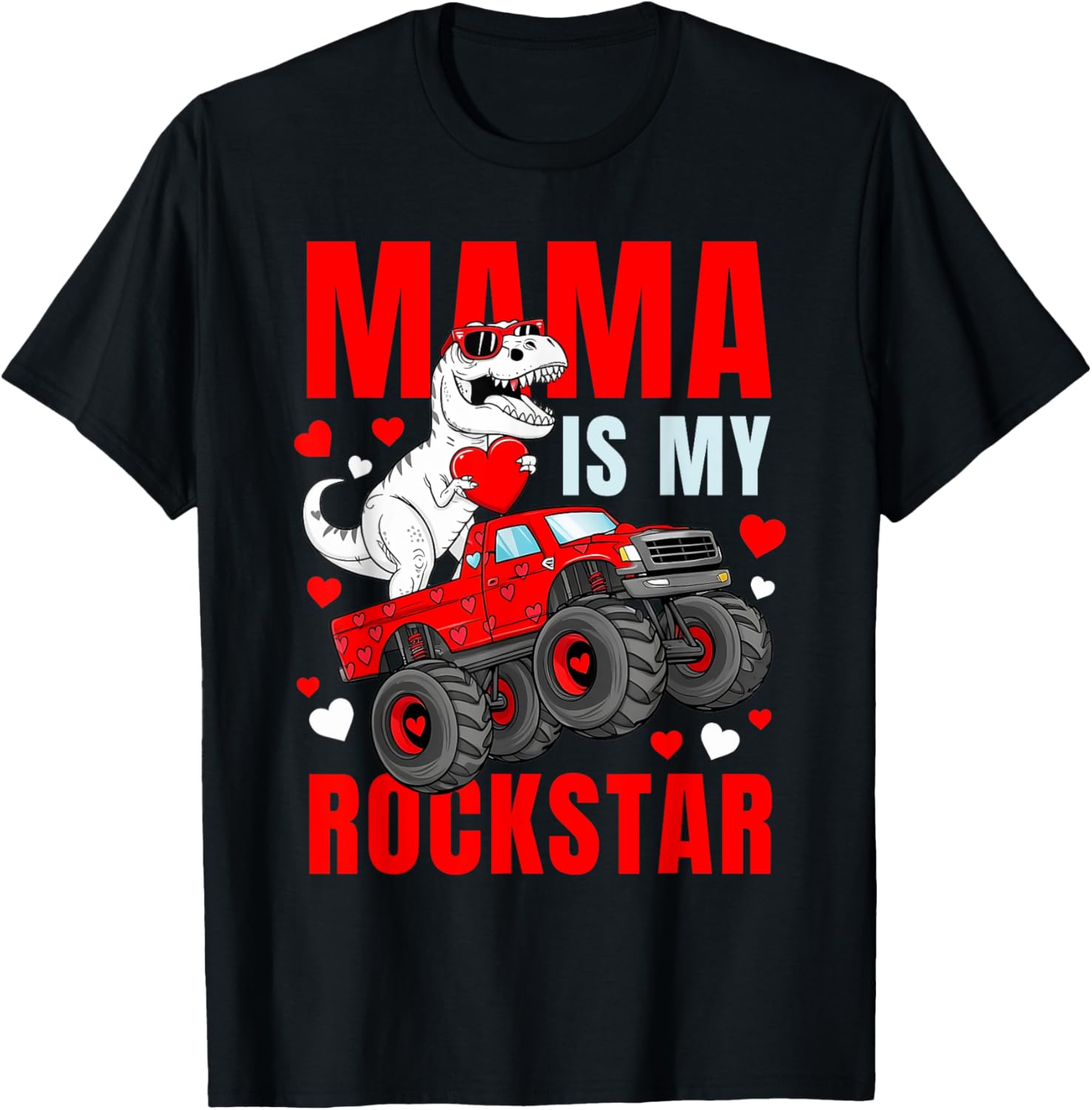 Mama Is My Rockstar Dinosaur T-Shirt Cute Love Mom Apparel - 5