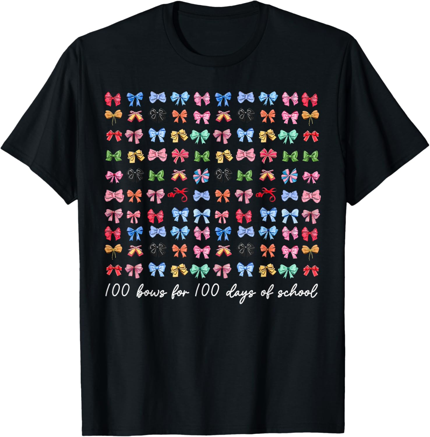 100 Bows For 100 Days Of School T-Shirt for Teachers and Kids - 9
