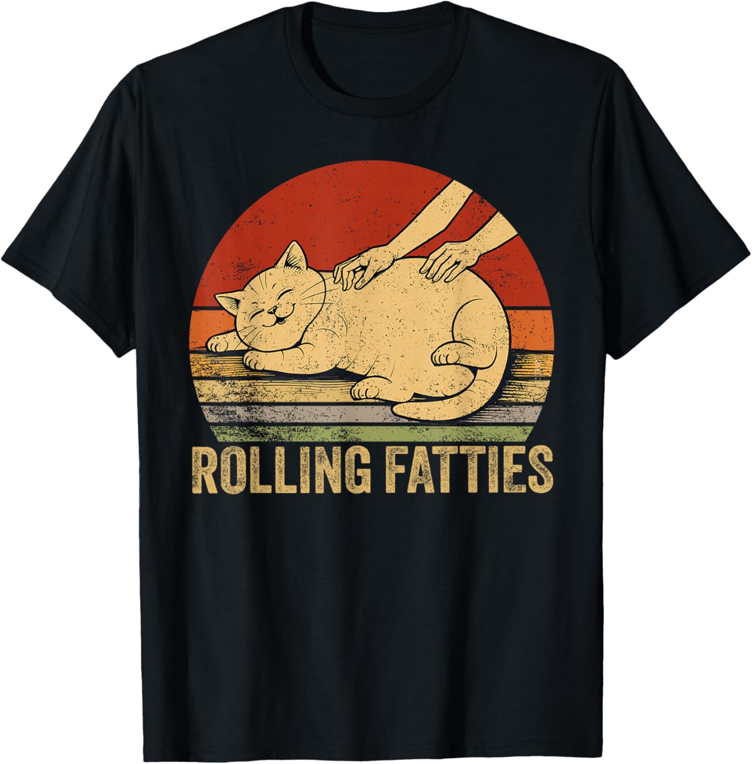 Funny Cat Mom Cat Dad T-Shirt for Cat Lovers Rolling Fatties Design - 1