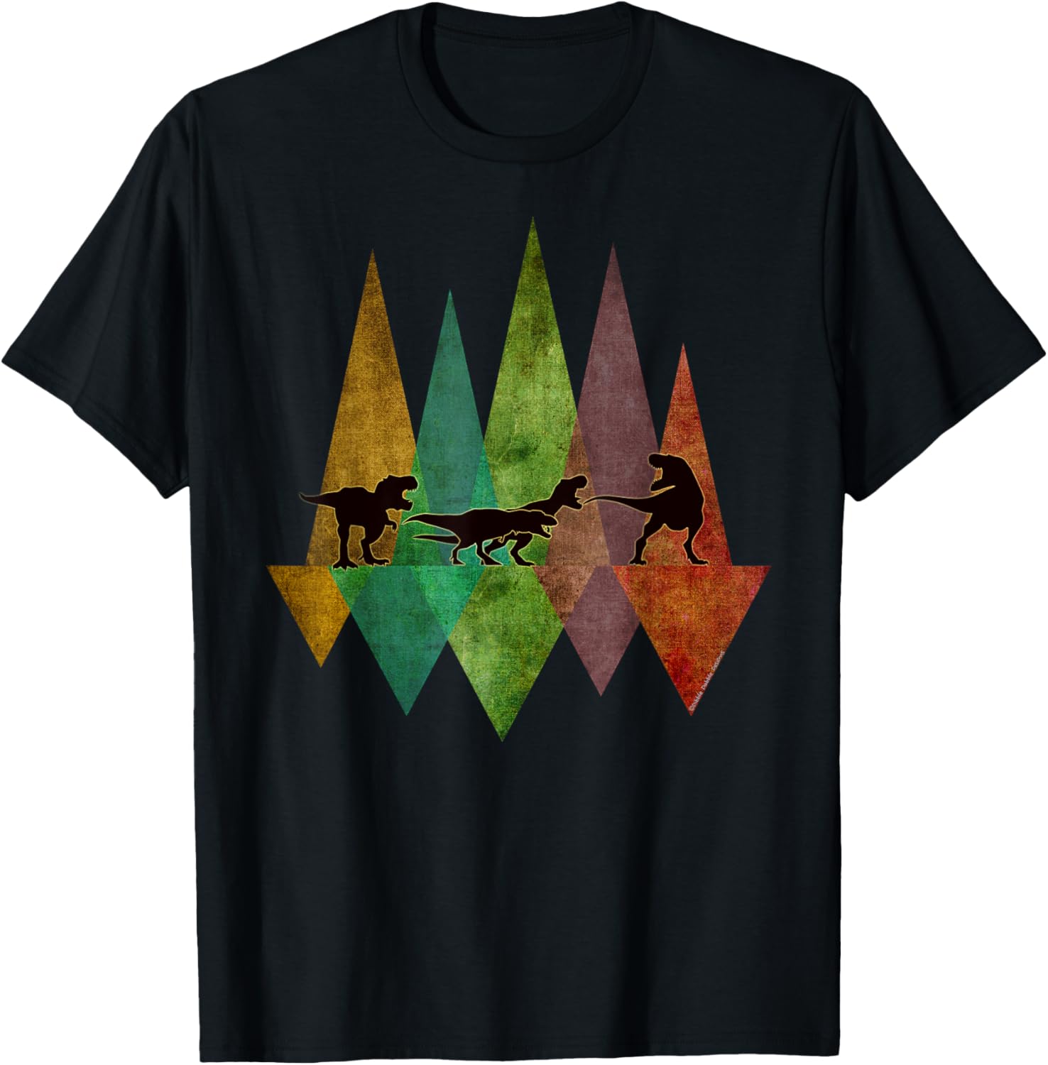 Cute T-Rex Dinosaur March Geometric Scene T-Shirt for Kids - 8