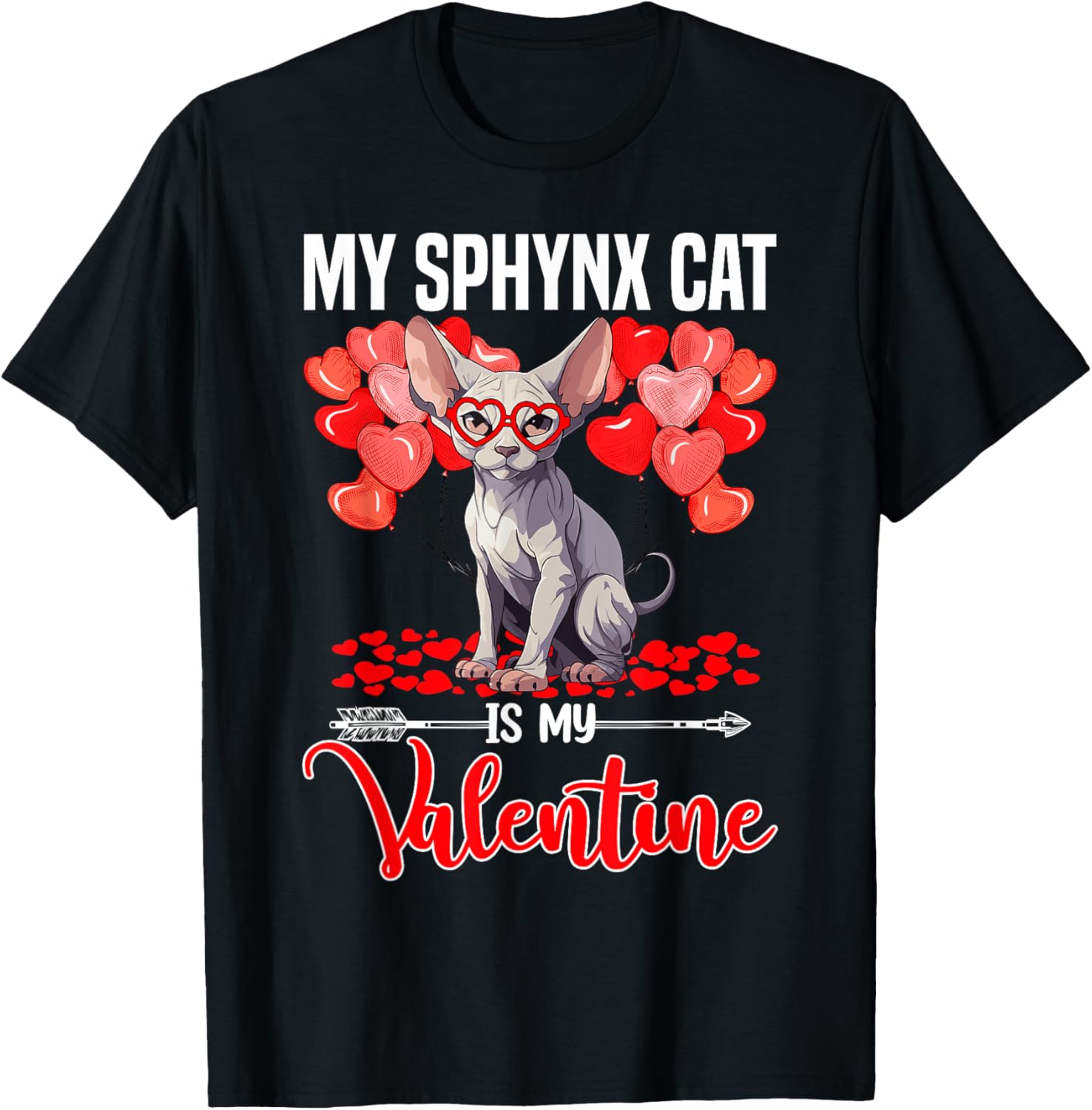 Cute Sphynx Cat Valentine T-Shirt for Boys and Girls - Perfect Gift! - 20