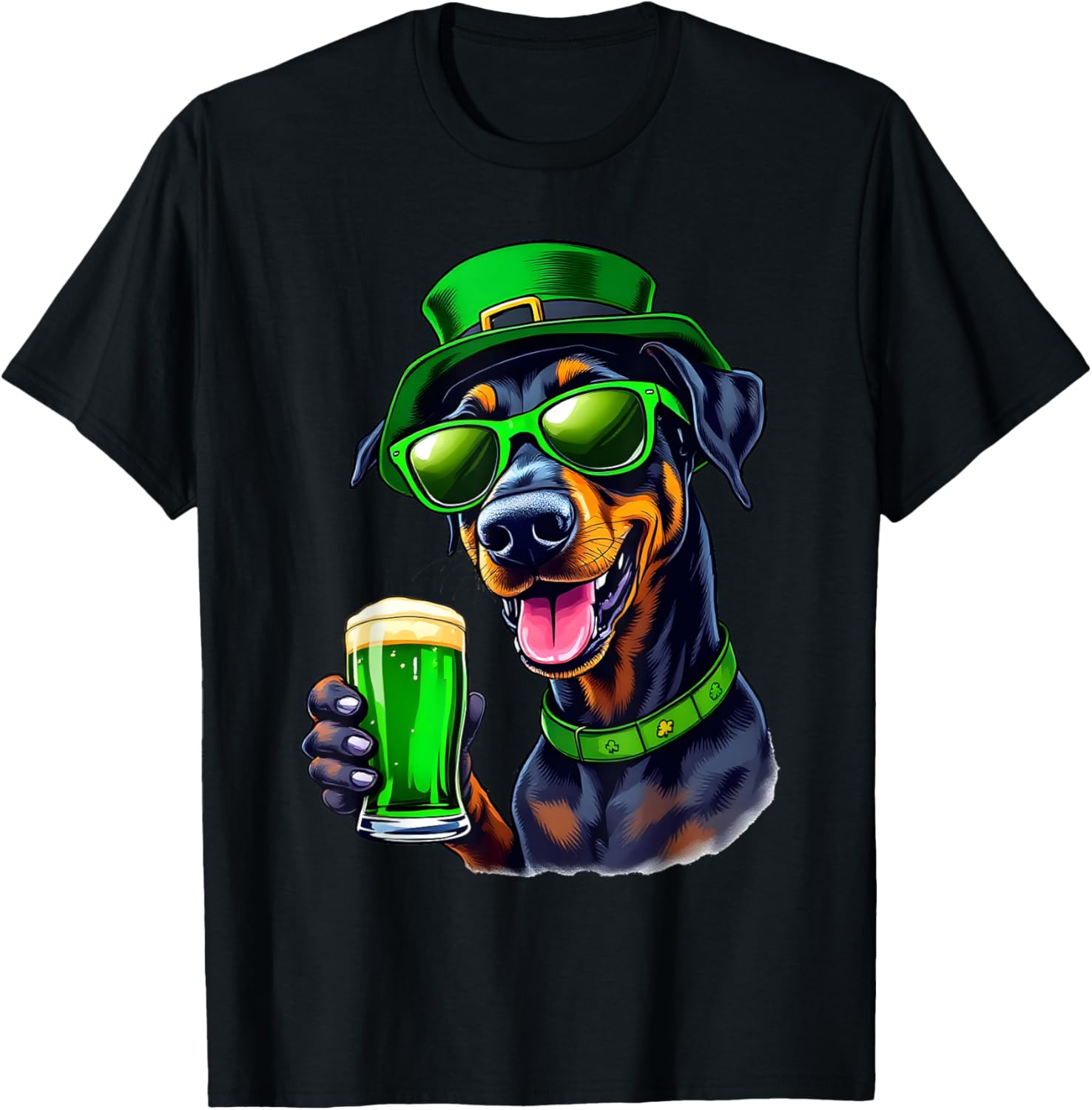 Adorable Doberman St. Patrick's Day Beer T-Shirt for Dogs - Festive Pet Wear - 2