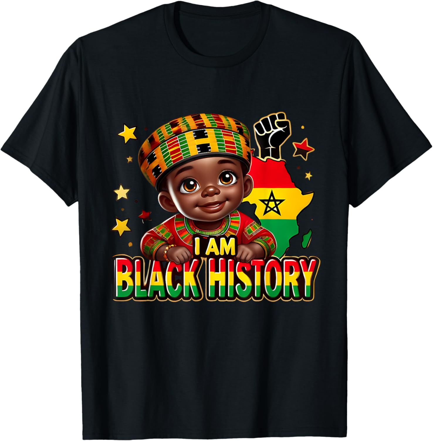 Cute Afro Peekaboo Boy T-Shirt Perfect for Black History Month Celebration - 12