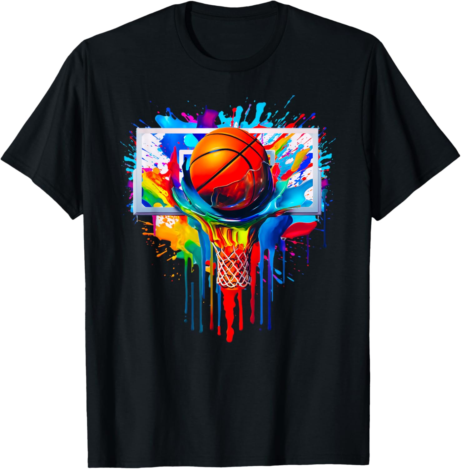 Retro Colorful Basketball T-Shirt for Slam Dunk Lovers and Dribblers - 1