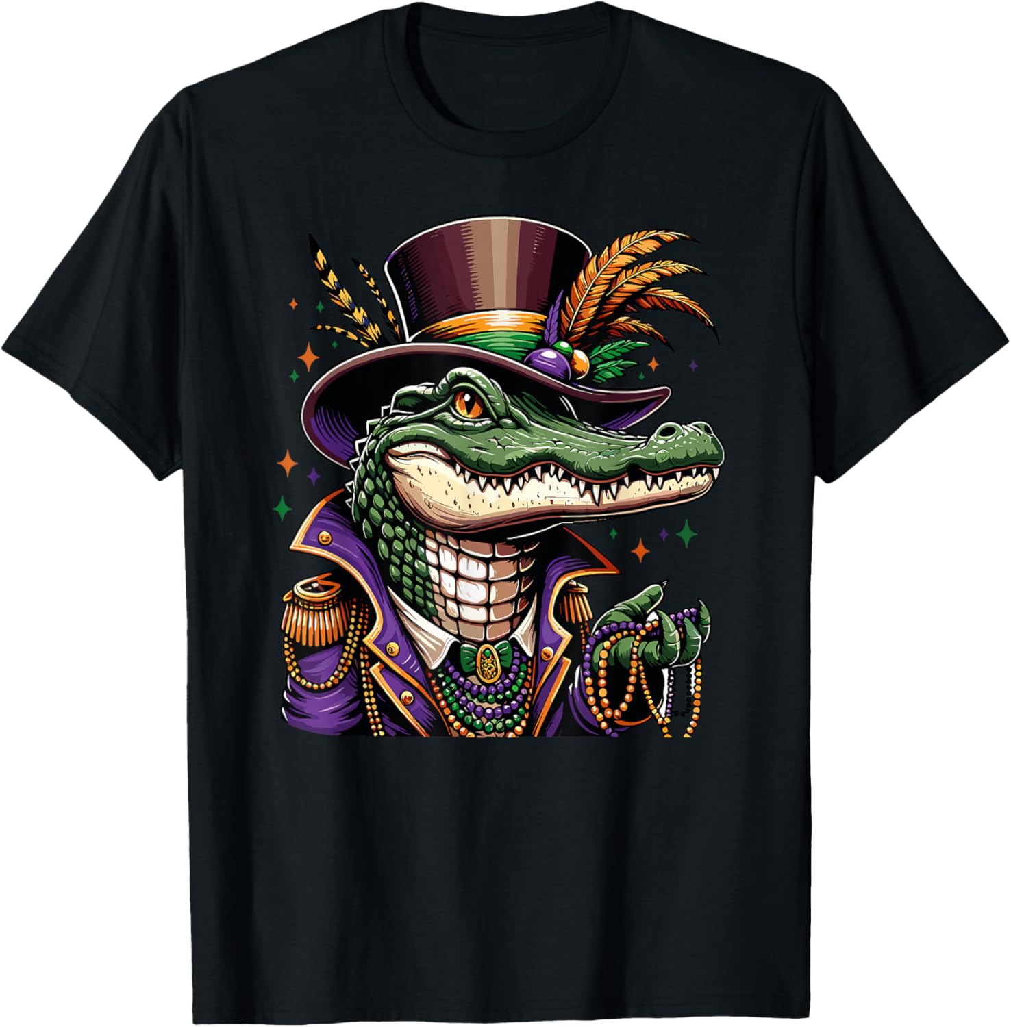 Mardigator Mardi Gras Alligator T-Shirt for Fun Men and Women - 18
