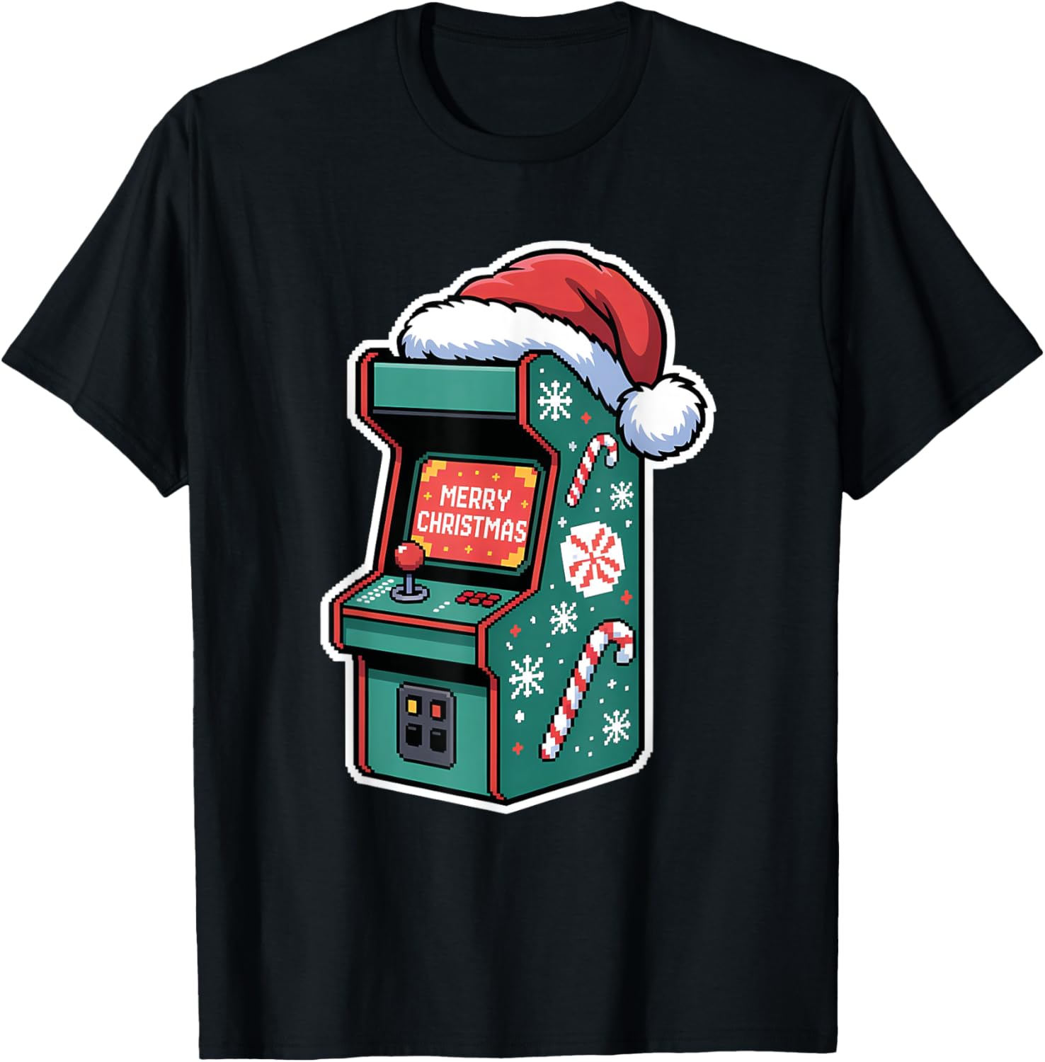 Festive Christmas Arcade Machine T-Shirt for Holiday Cheer - 3